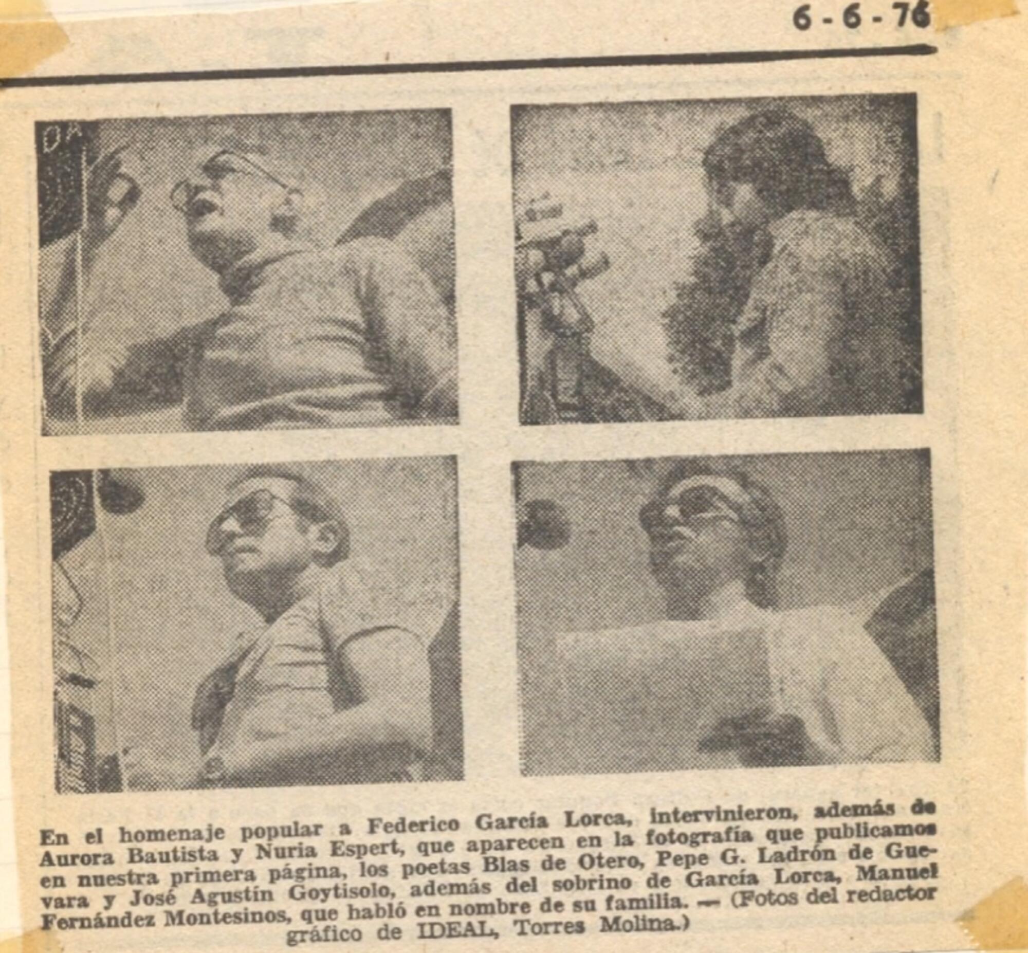 Homenaje Lorca Fuente Vaqueros 1976 V