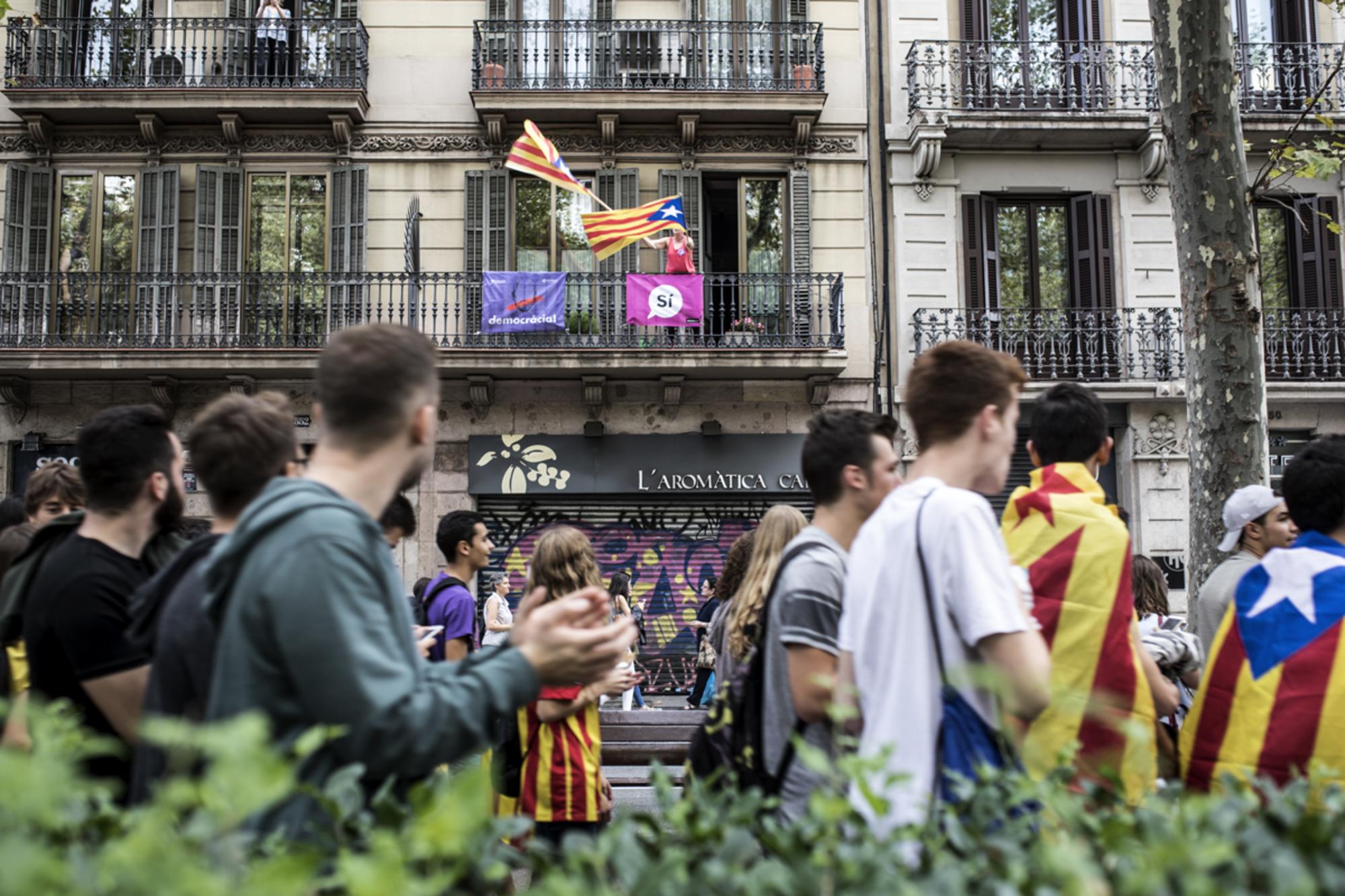 Manifestación de estudiantes en Barcelona