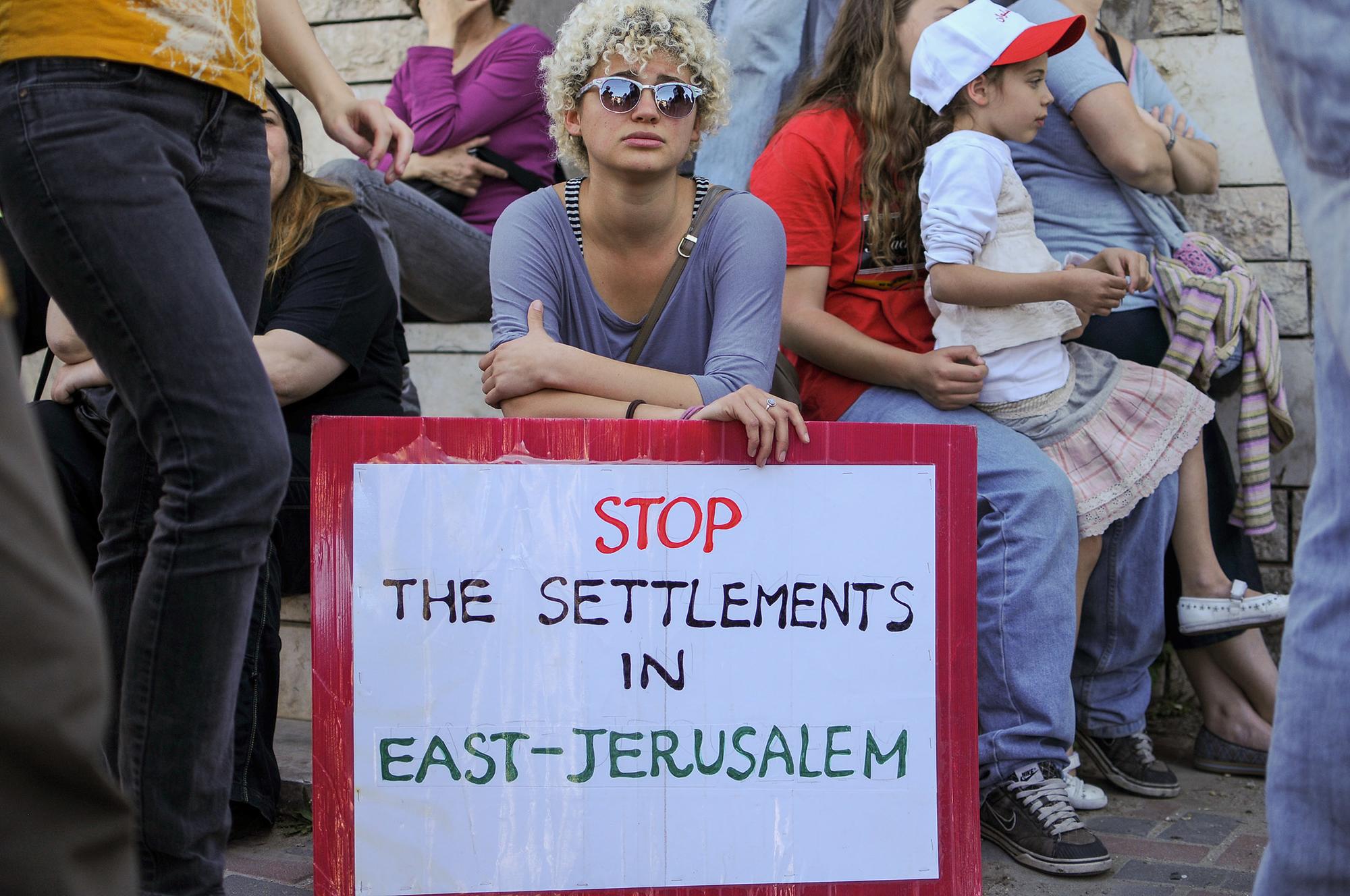 Jerusalen manifestación contra los asentamientos colonos