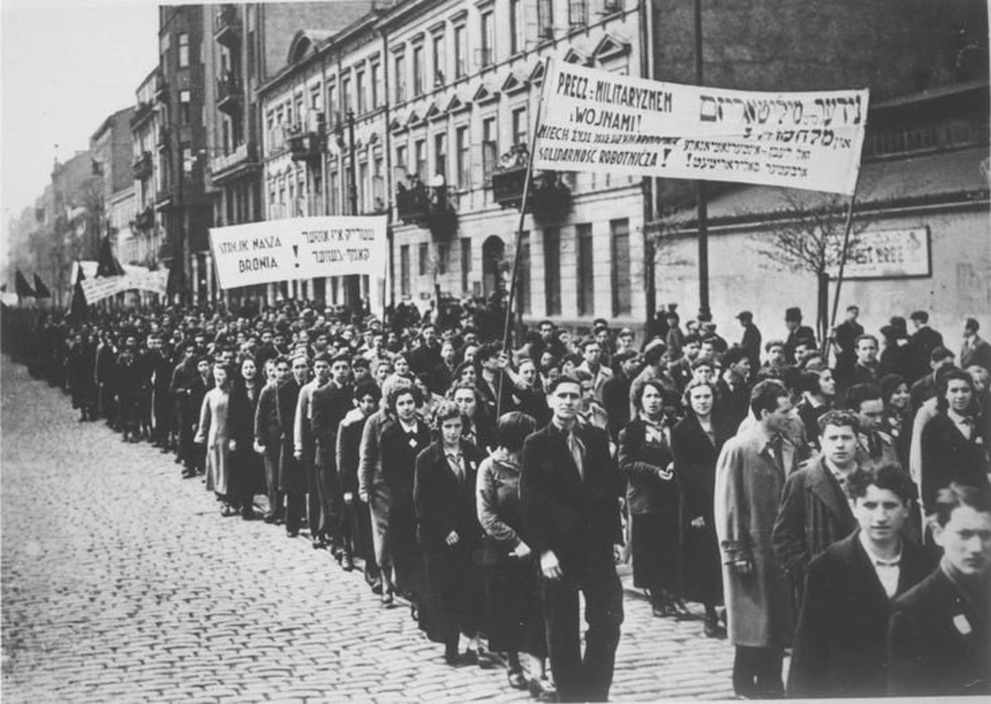Manifestación del bund polaco en 1936