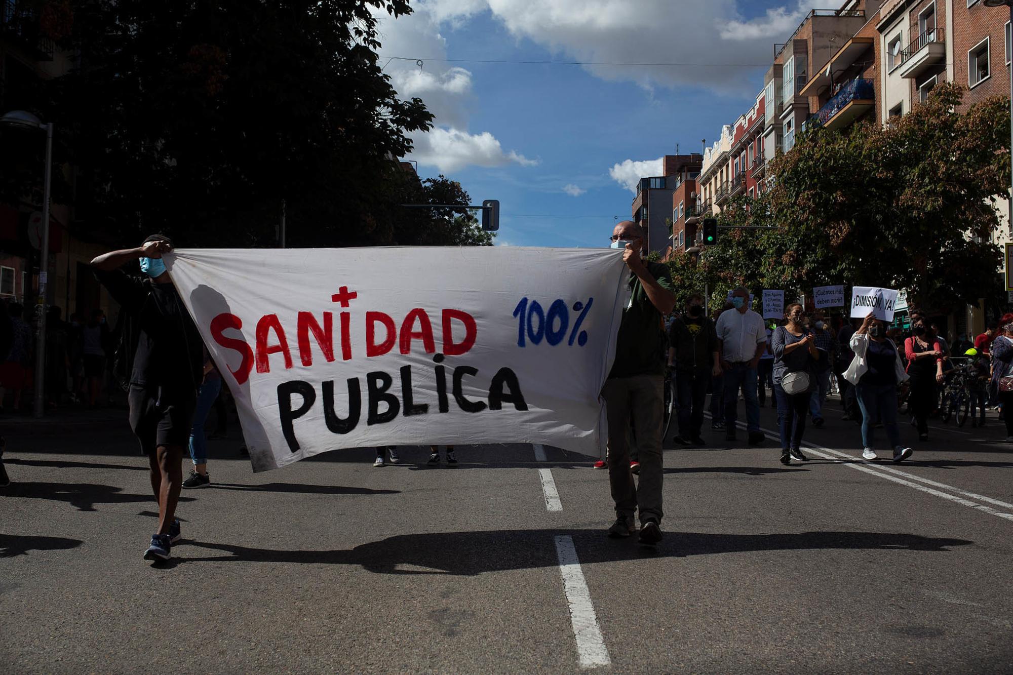 Manifestación contra la "segregación de clase" en Carabanchel, el domingo 27 de septiembre de 2020. - 14