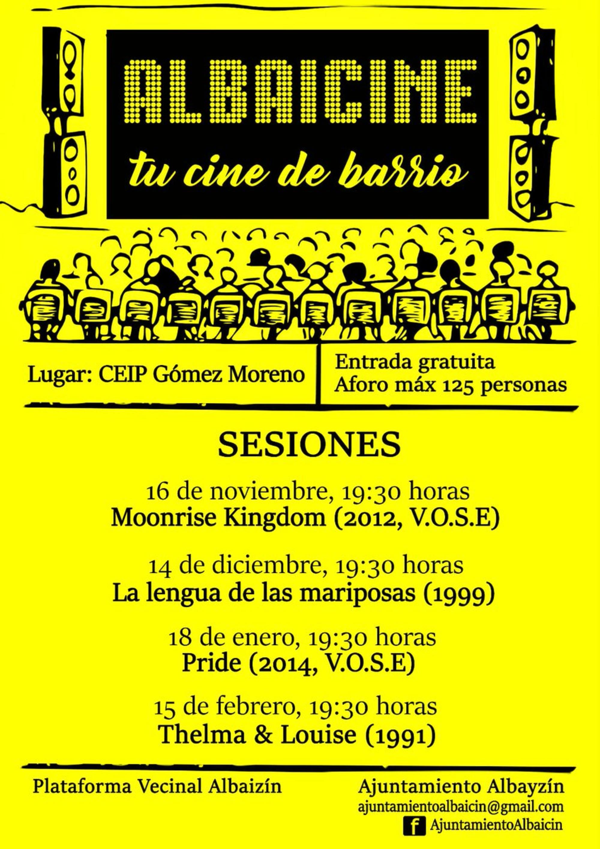 Cartel del ciclo de cine Albaicine en Granada cuya colocación le ha supuesto una multa de 105 euros a un vecino