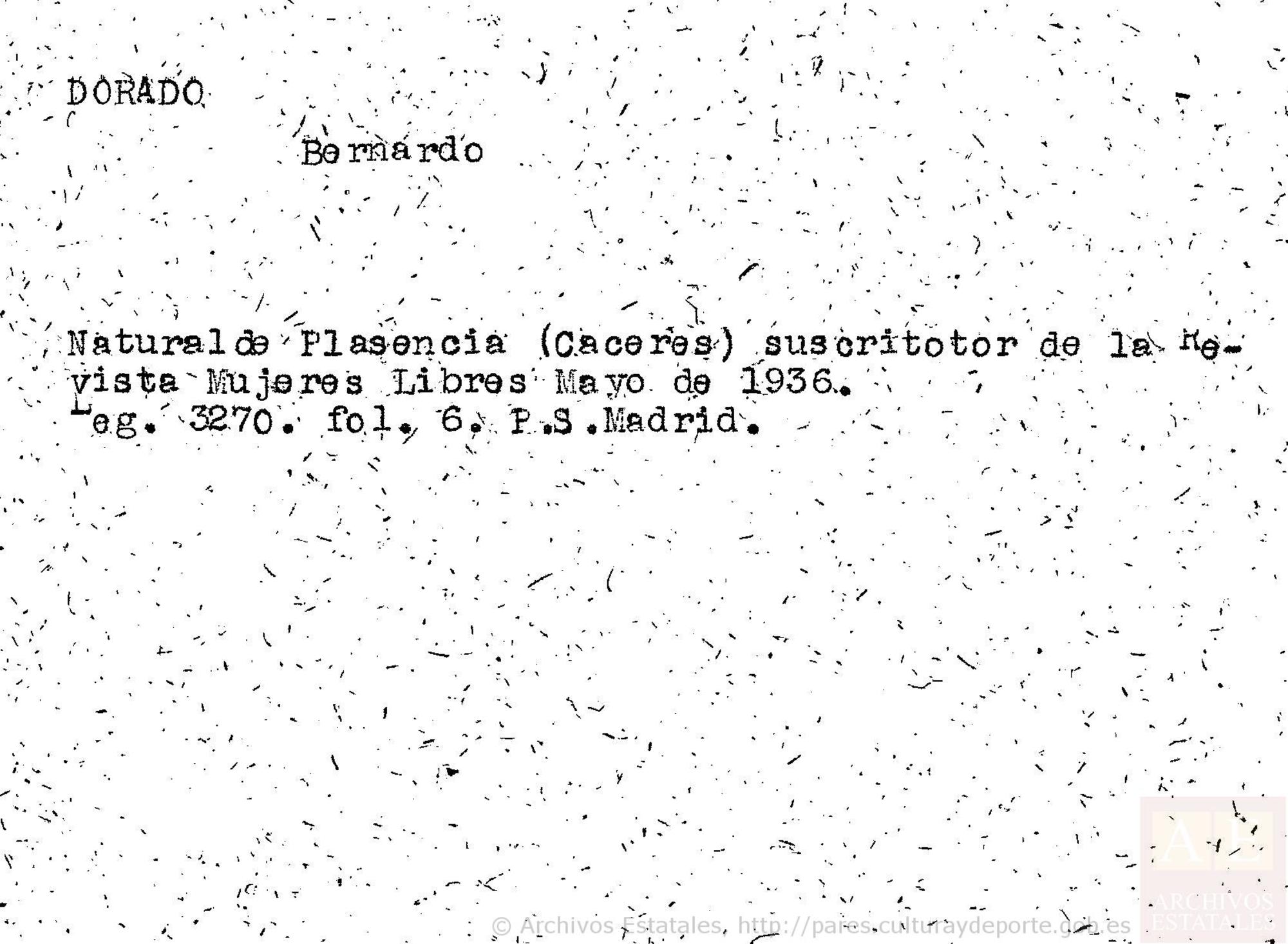 FICHA BERNARDO DORADO
