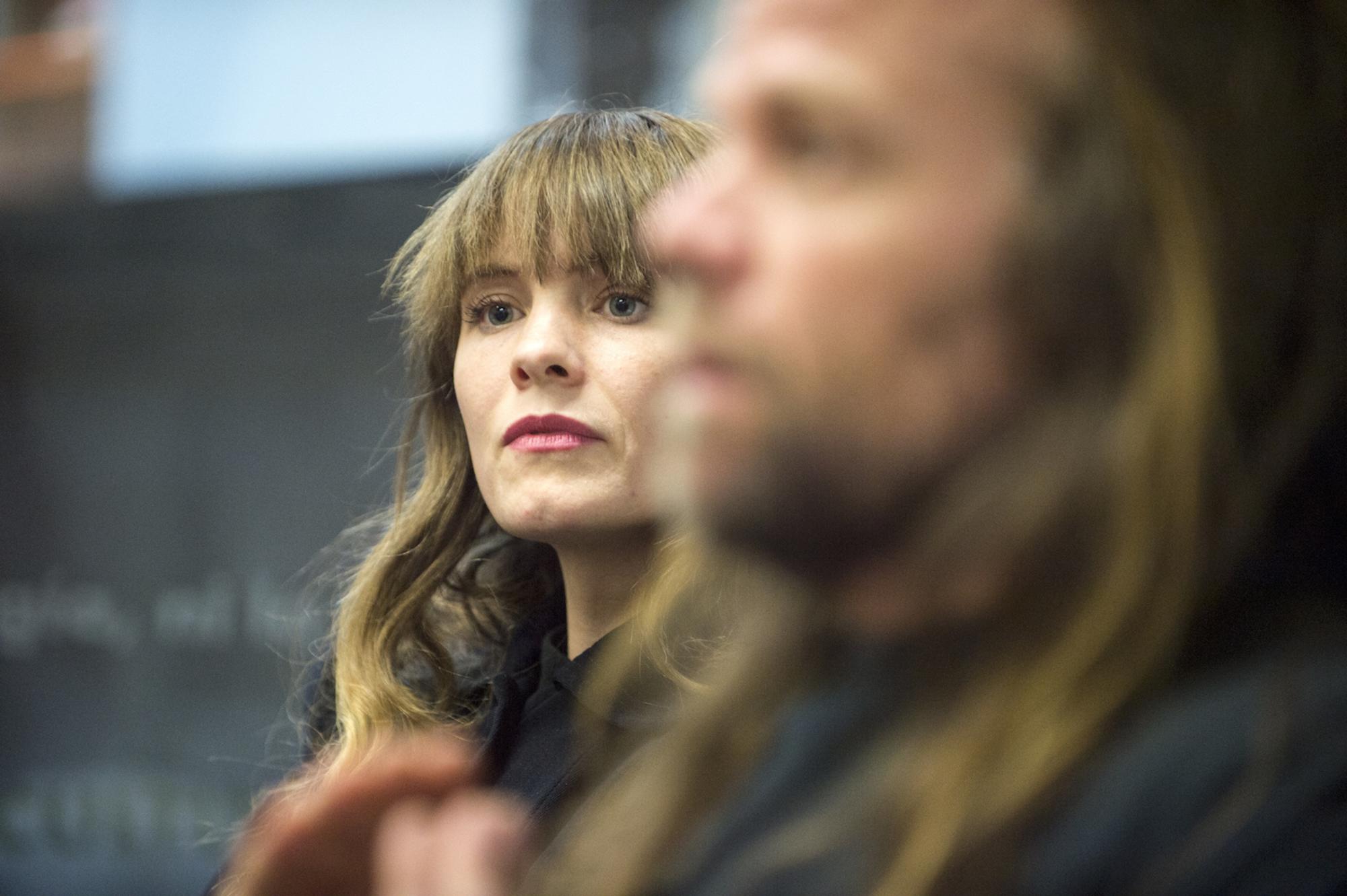 Sarah Gautier y Thor Harris, durante la entrevista