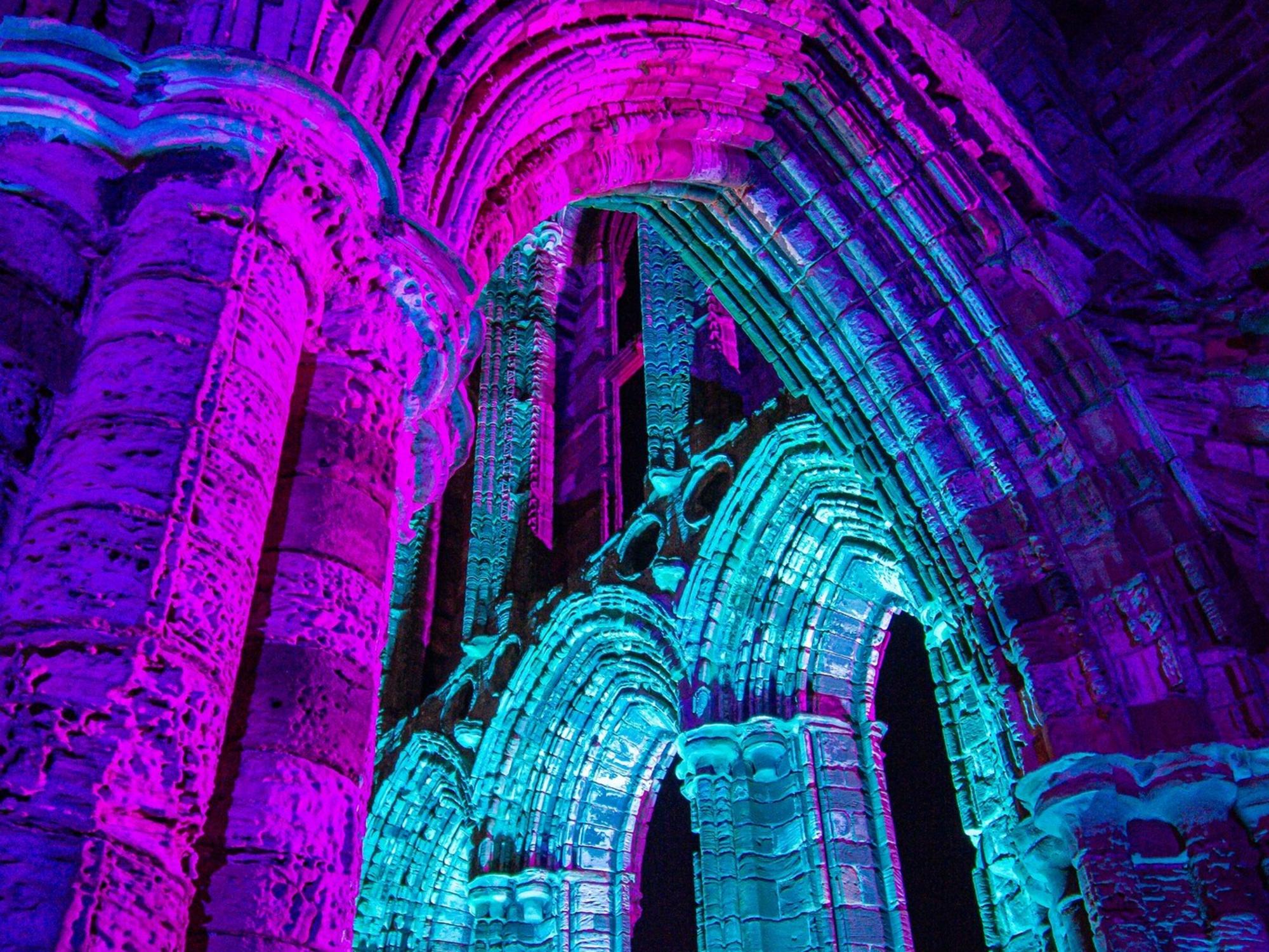 Whitby Abbey Illuminated Arches