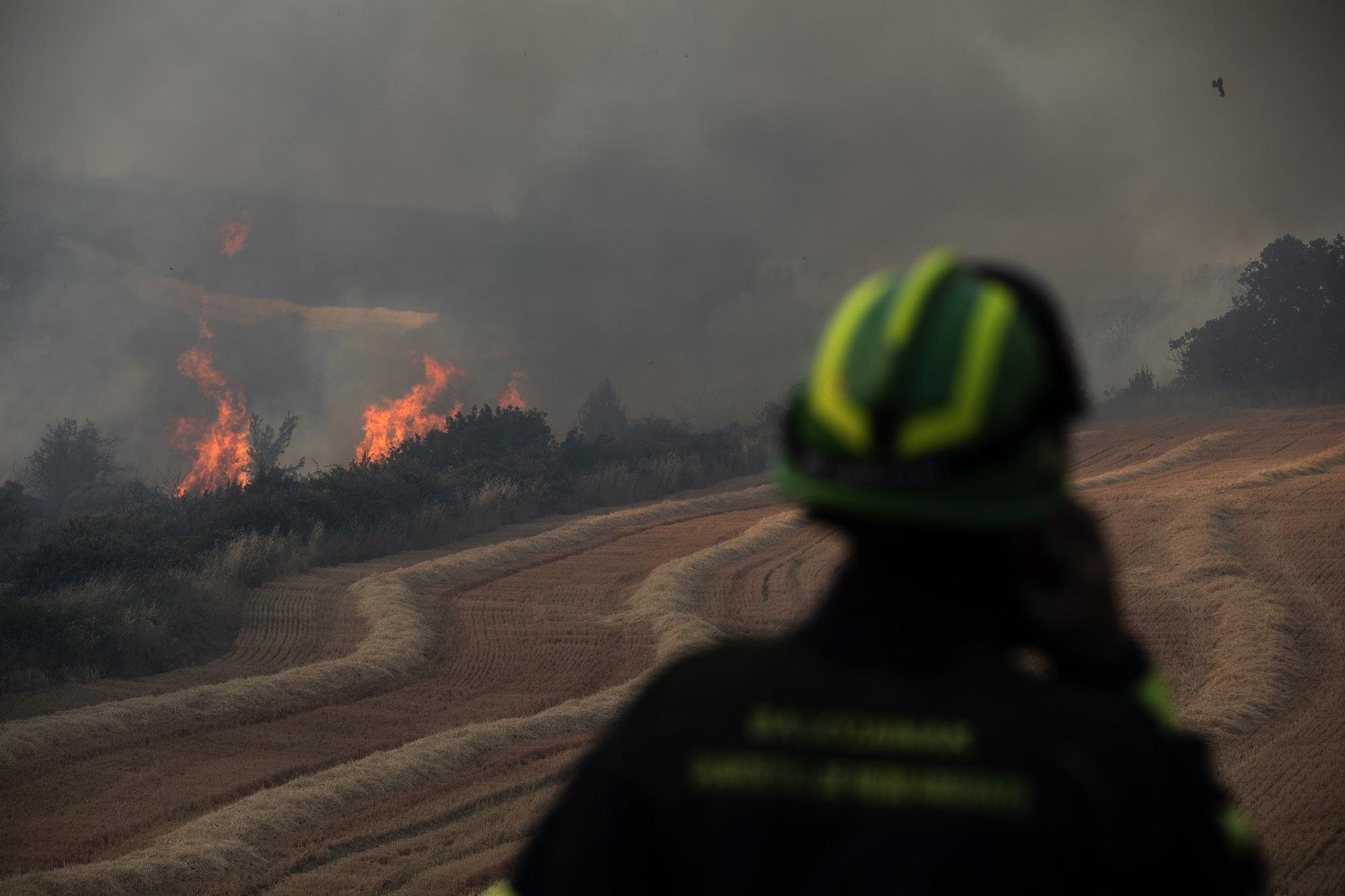 Bombero incendio en navarra