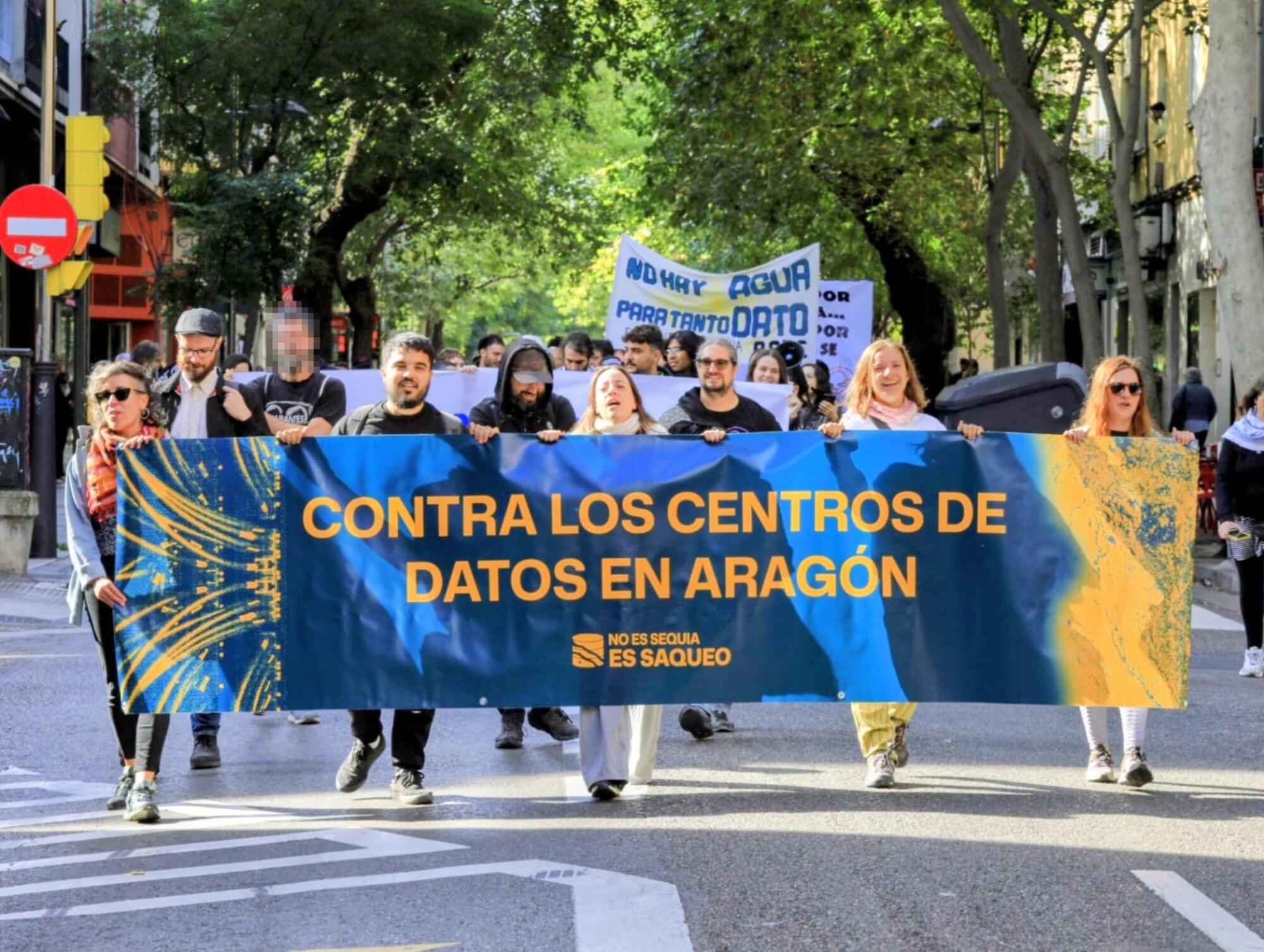 Manifestación contra centros de datos en Aragón