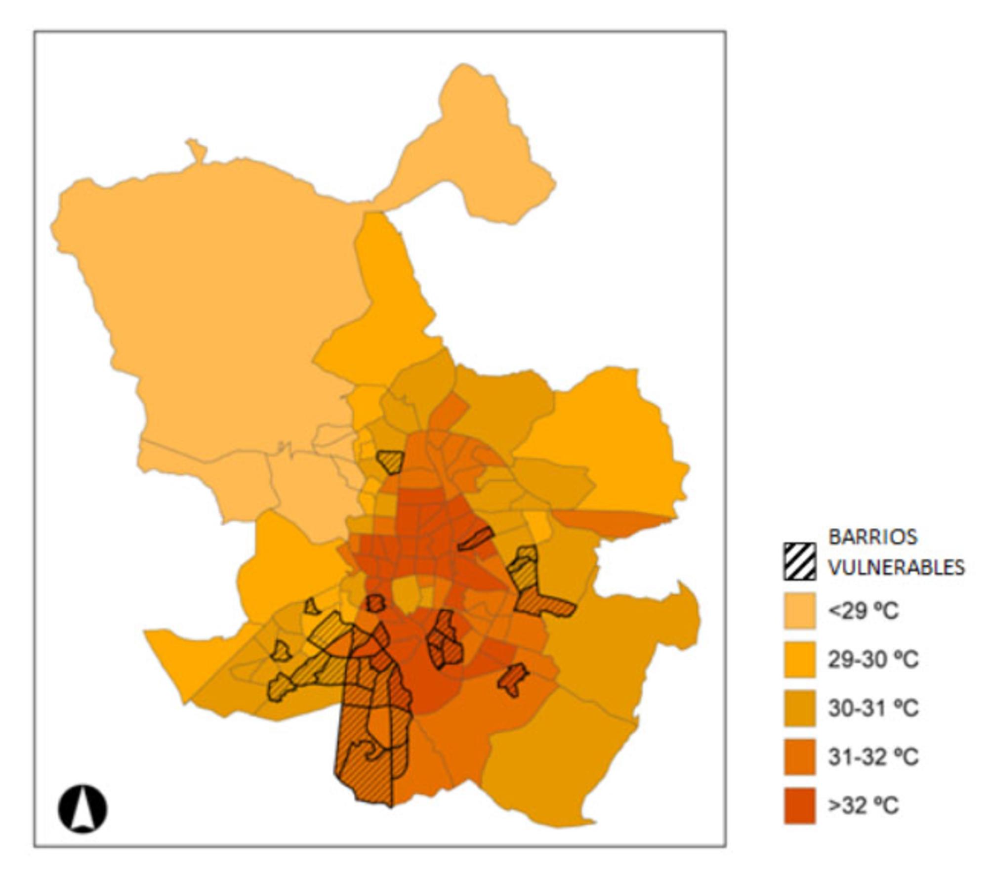 Islas de calor barrios vulnerables