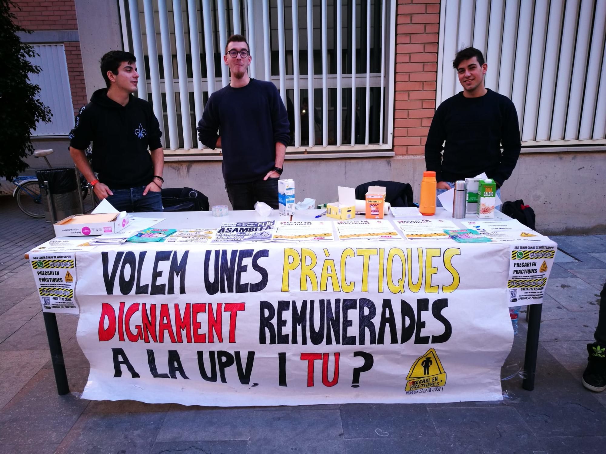 Estudiants de la UPV demanen una remuneració justa a les pràctiques d'empresa 