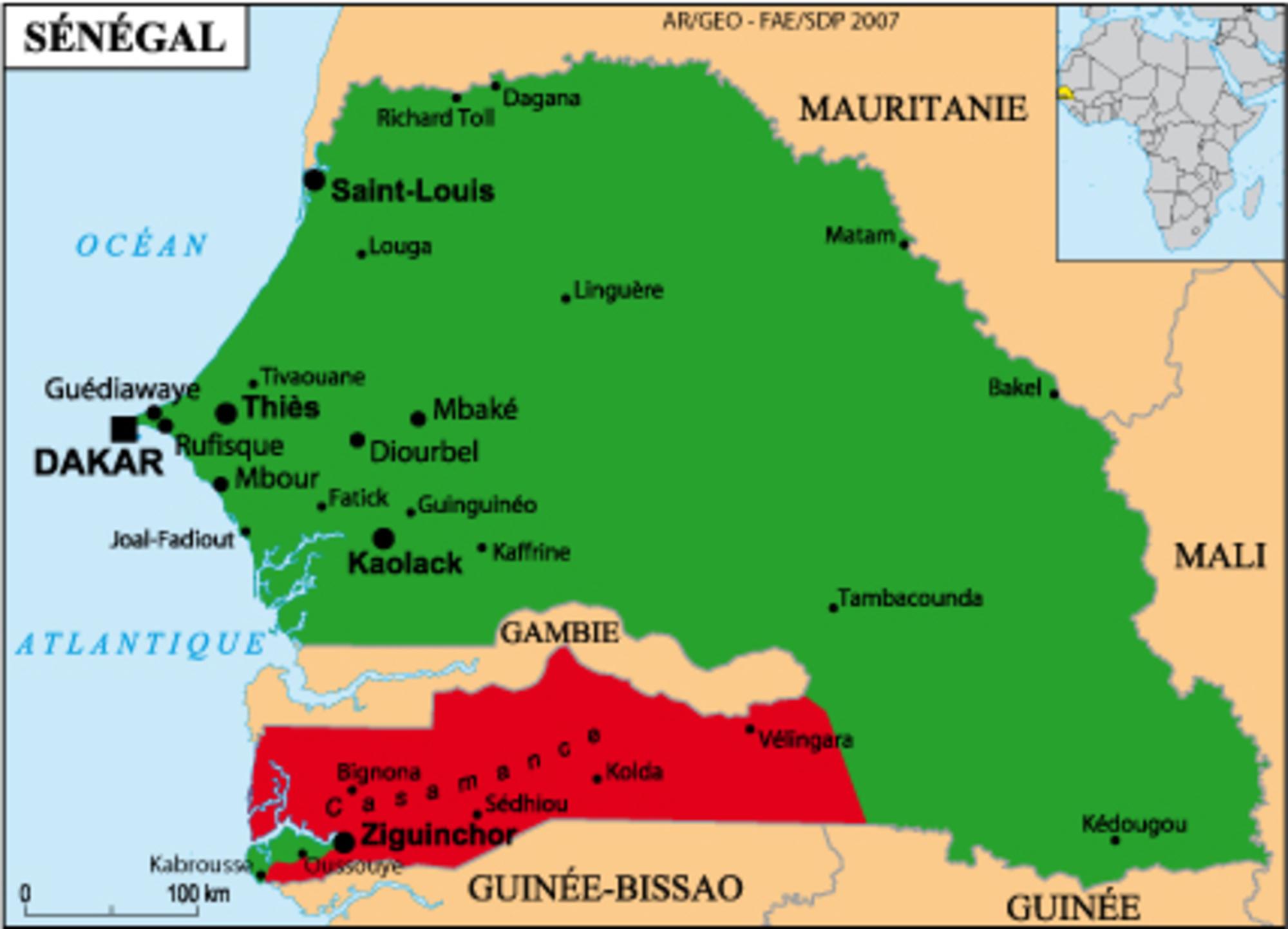 mapa Senegal