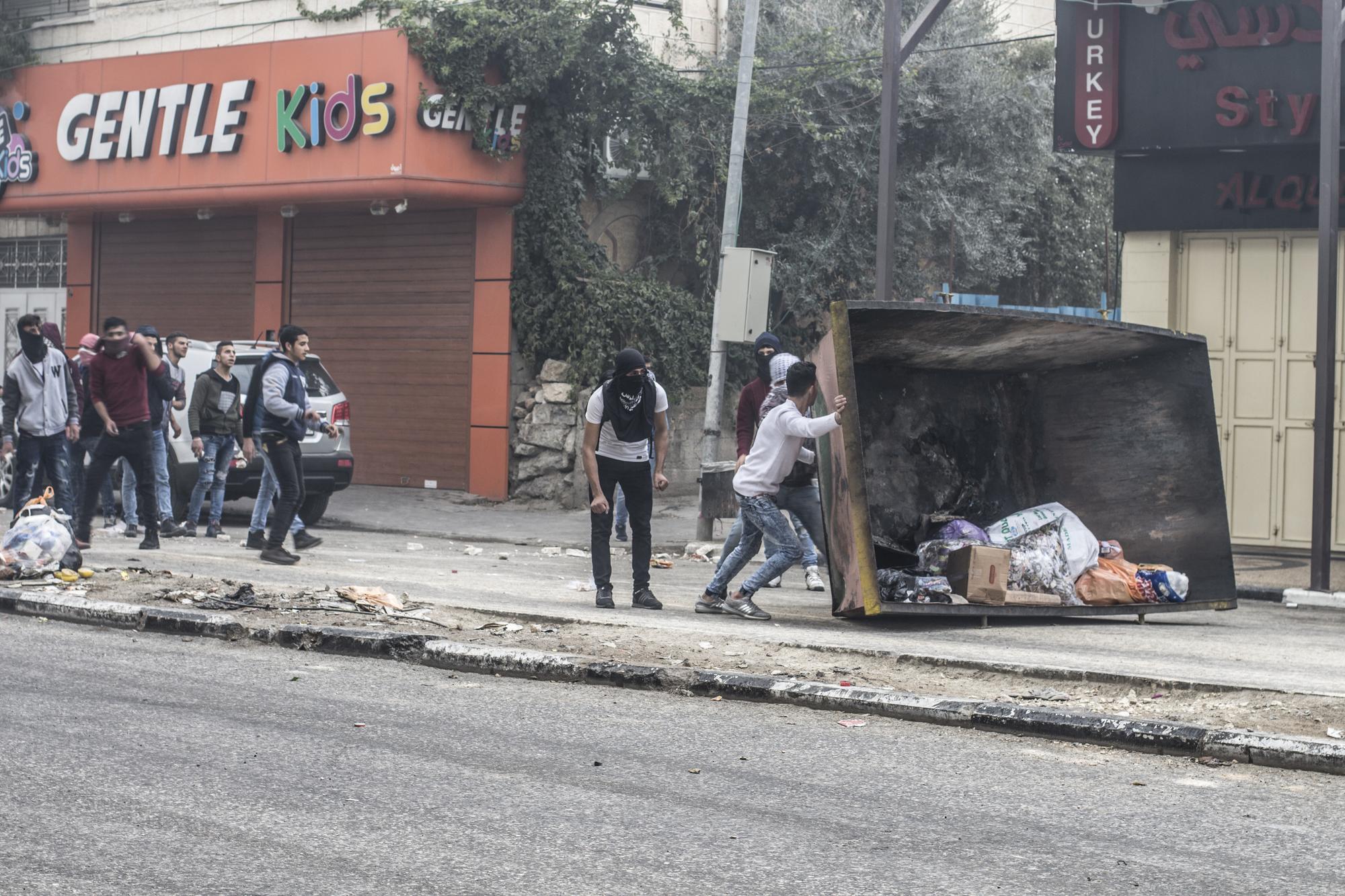 Protestas Hebrón - Barricada