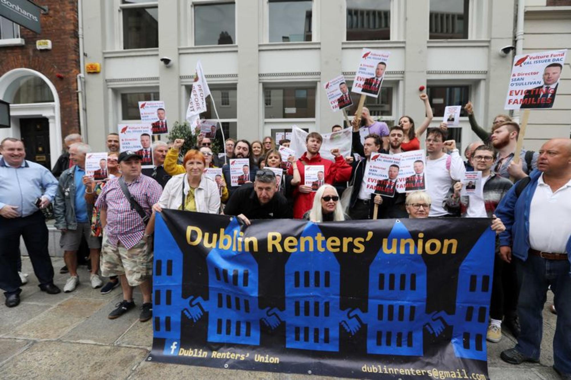 Movilizaciones de inquilinos en Dublin en 2019.