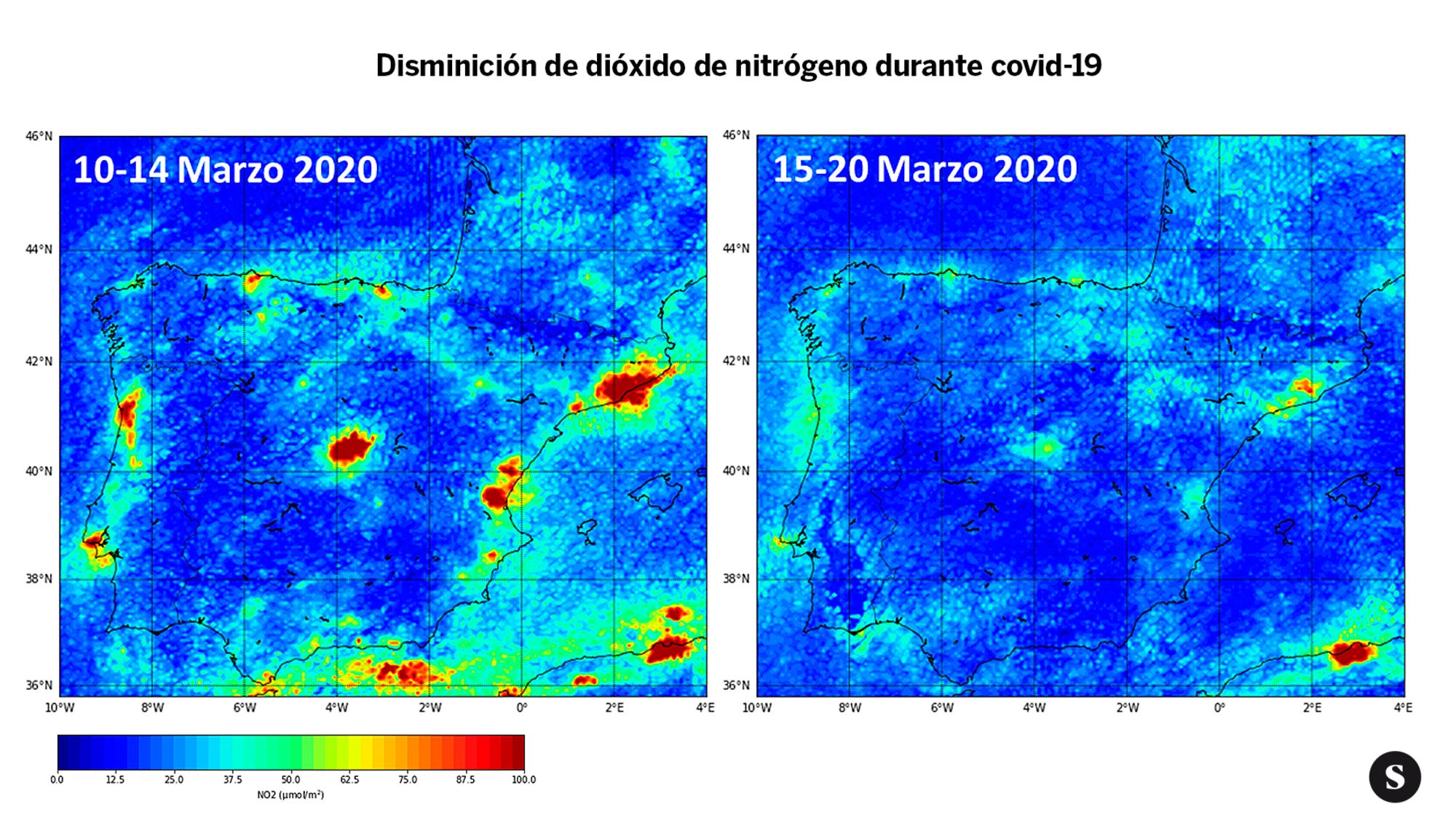 mapa no2 coronavirus