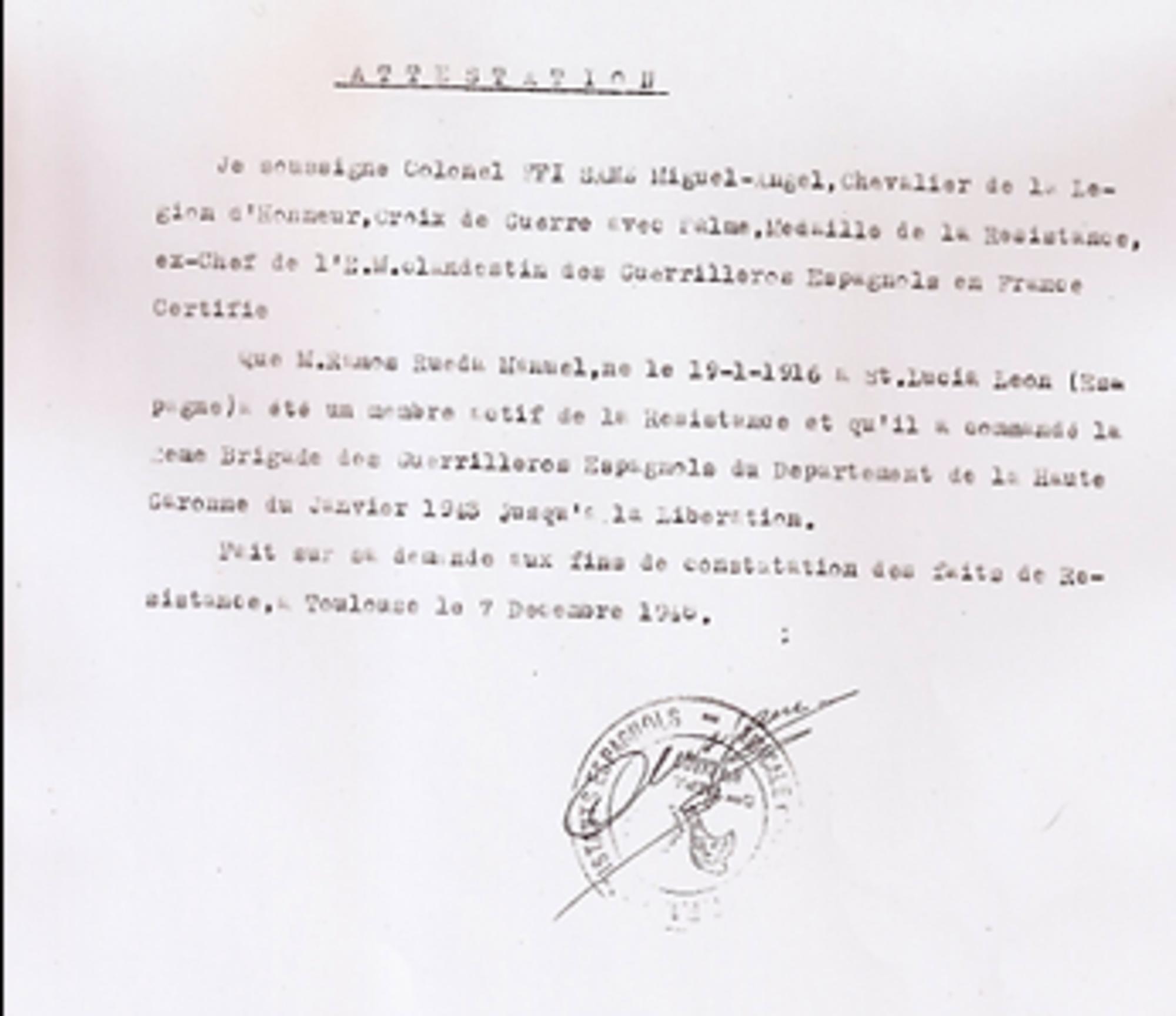 Manuel Ramos, jefe de la 2ª Brigada guerrillera