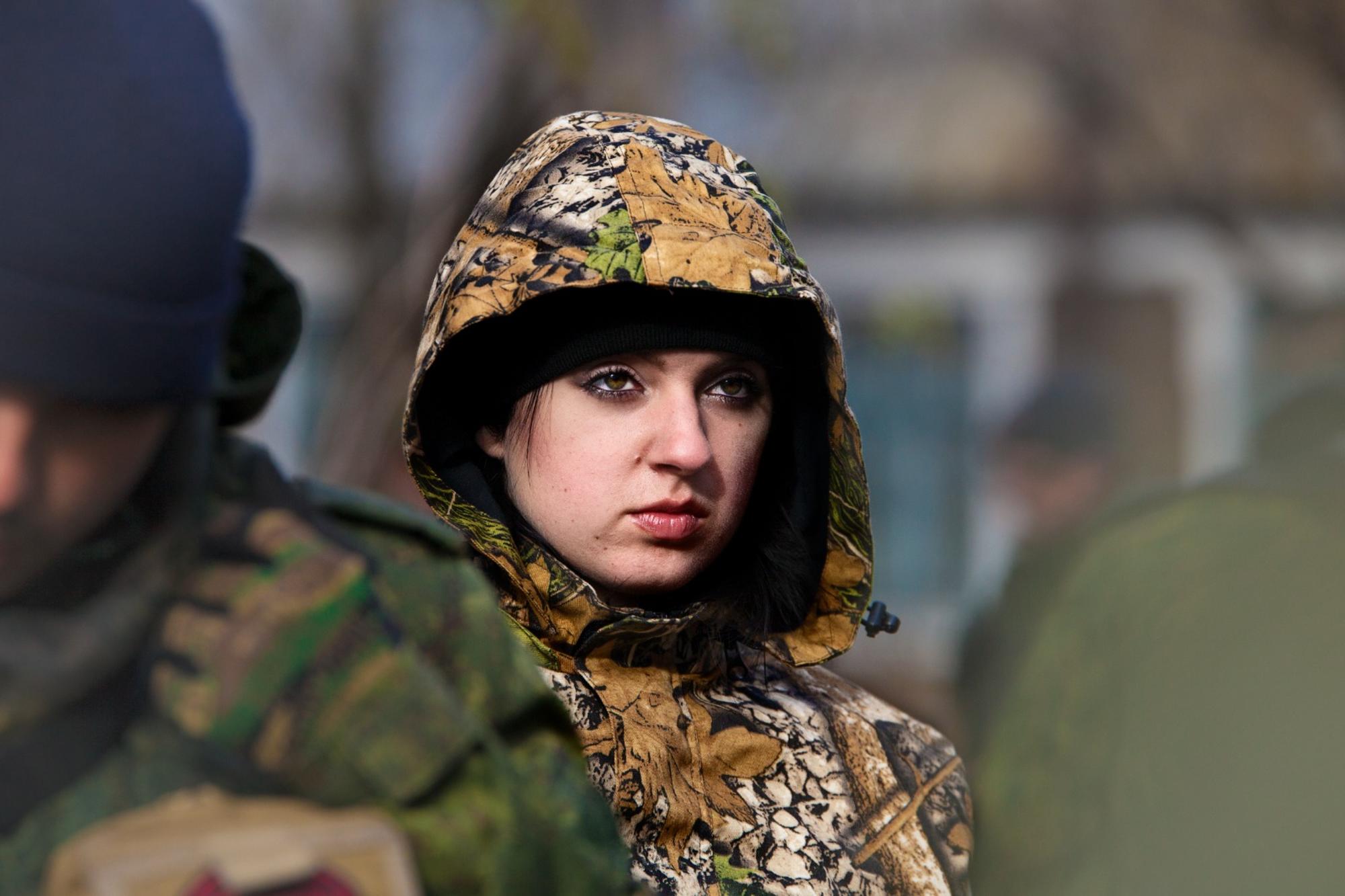 Miliciana en Donbass