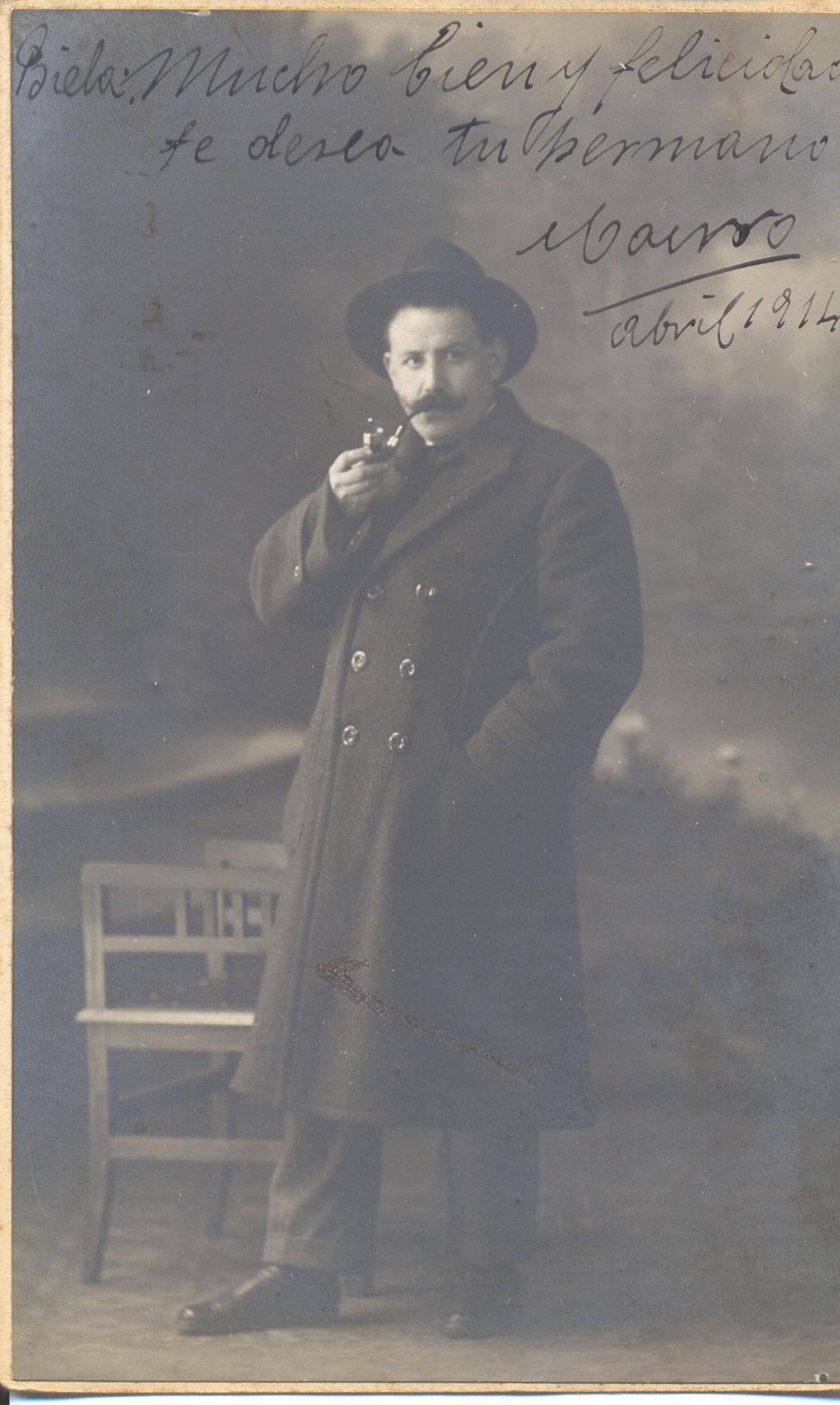Una foto de Mauro Bajatierra enviada a su hermano en 1914