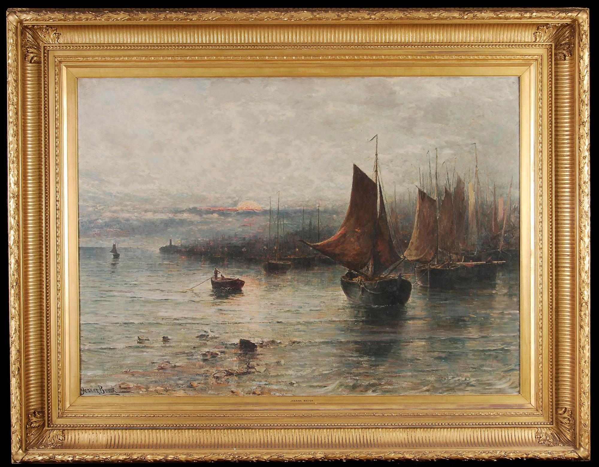 El cuadro de Jeanna Bauck ‘Shipping of the coast’, tal como se vendió en 2014, con la firma de la pintora