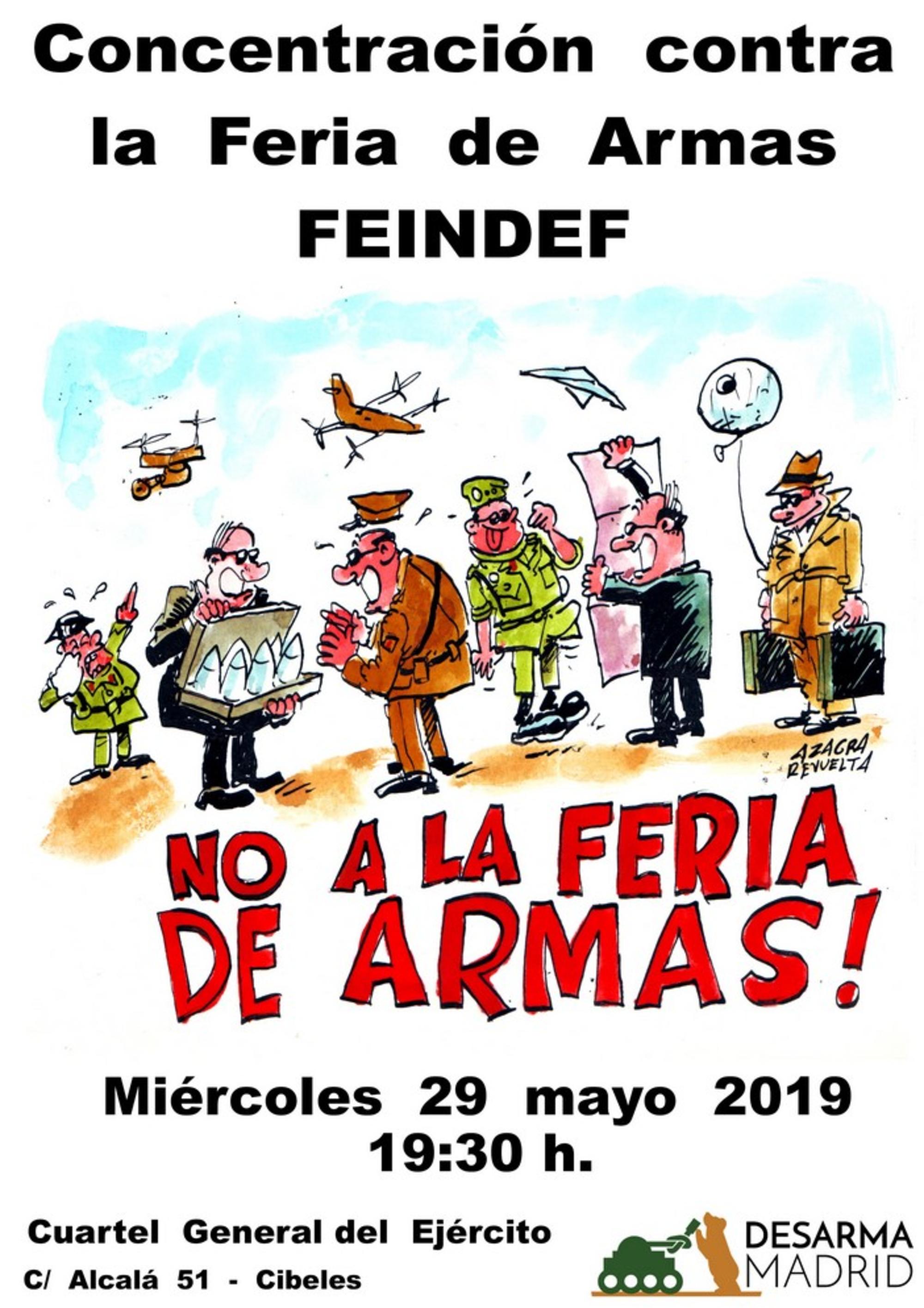 Cartel No a la Feria de Armas de Azagra Convocatoria