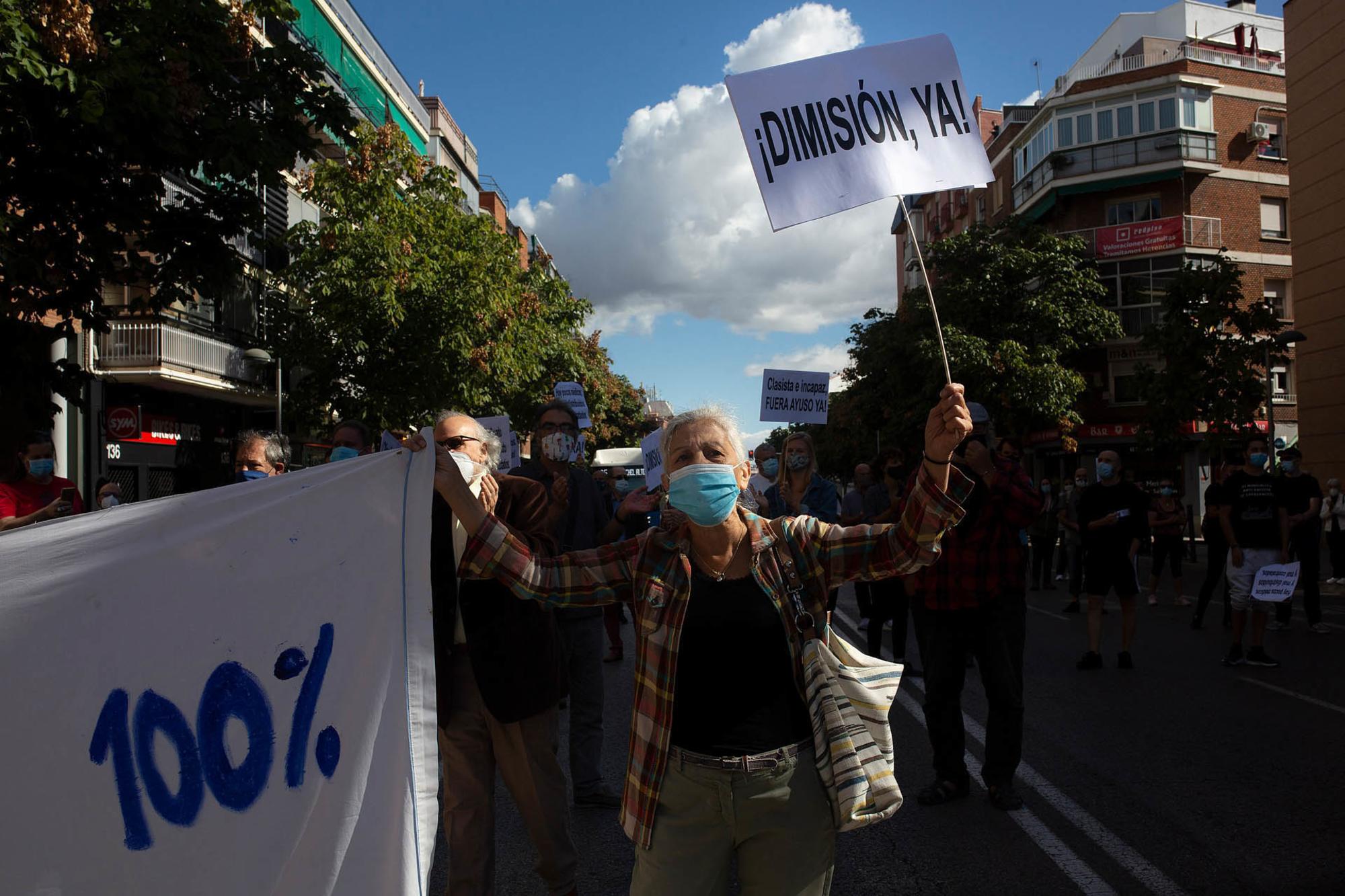Manifestación contra la "segregación de clase" en Carabanchel, el domingo 27 de septiembre de 2020. - 2