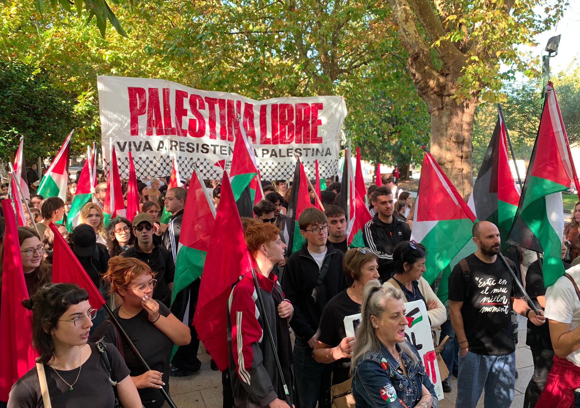 Estudantes en Santiago Palestina