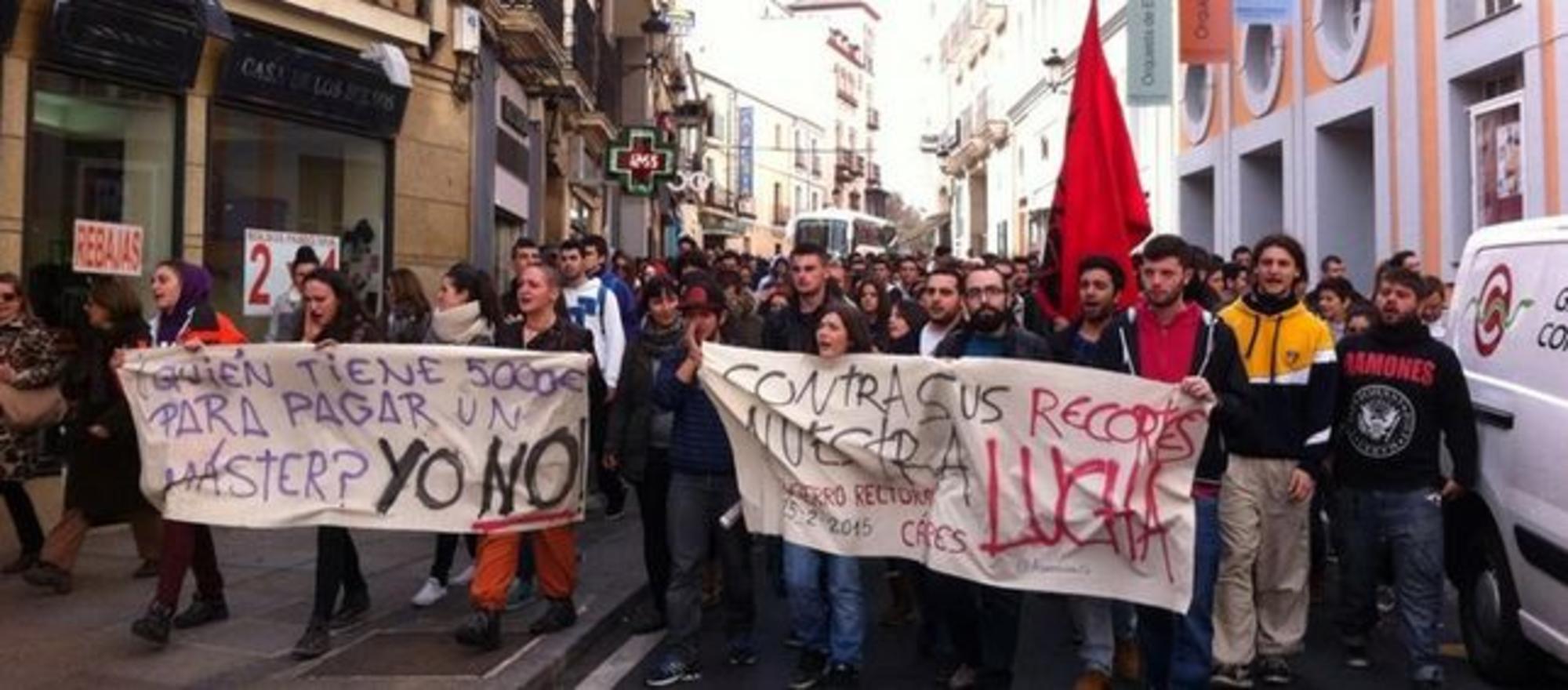 Manifestación de estudiantes en Cáceres