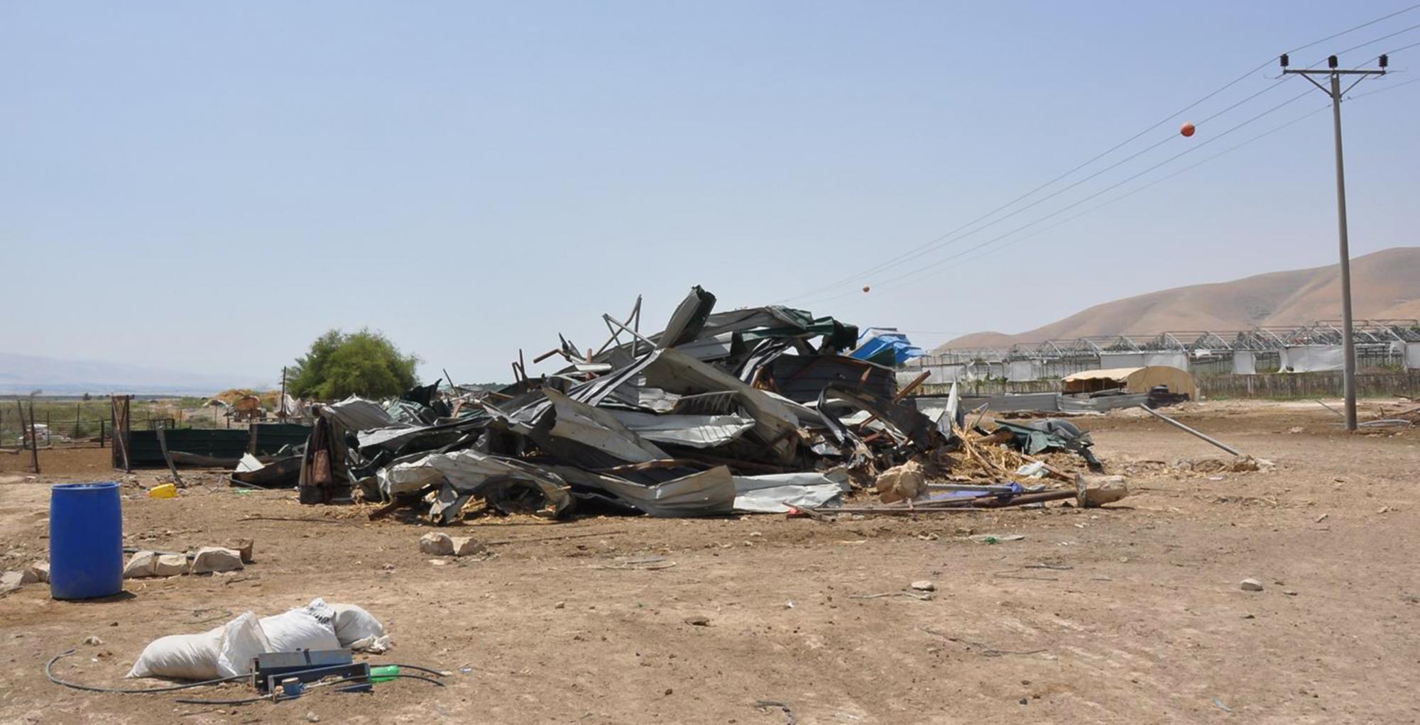 Efectos de las demoliciones israelíes en el Valle del Jordán