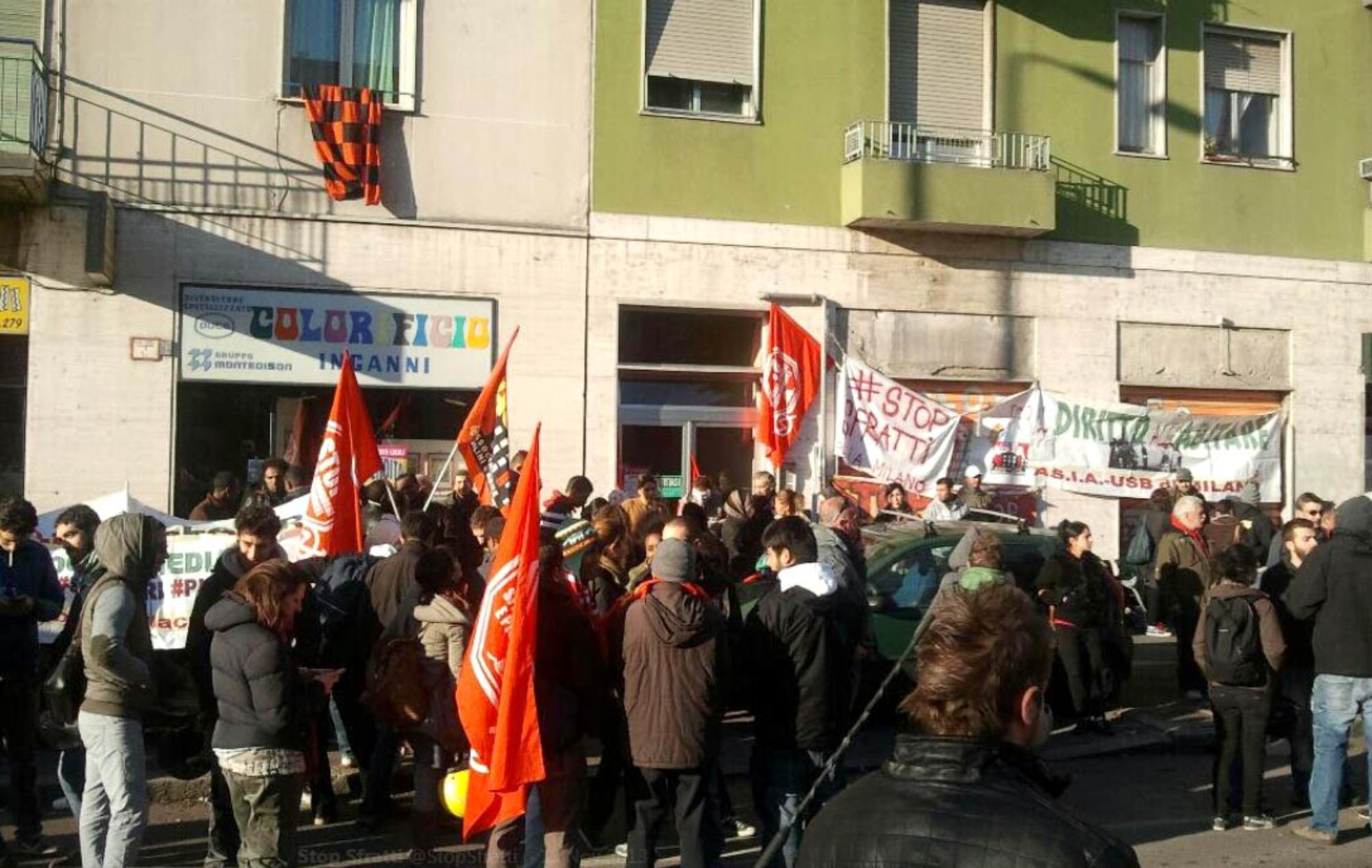 Movilización para frenar un desahucio en Italia en 2013