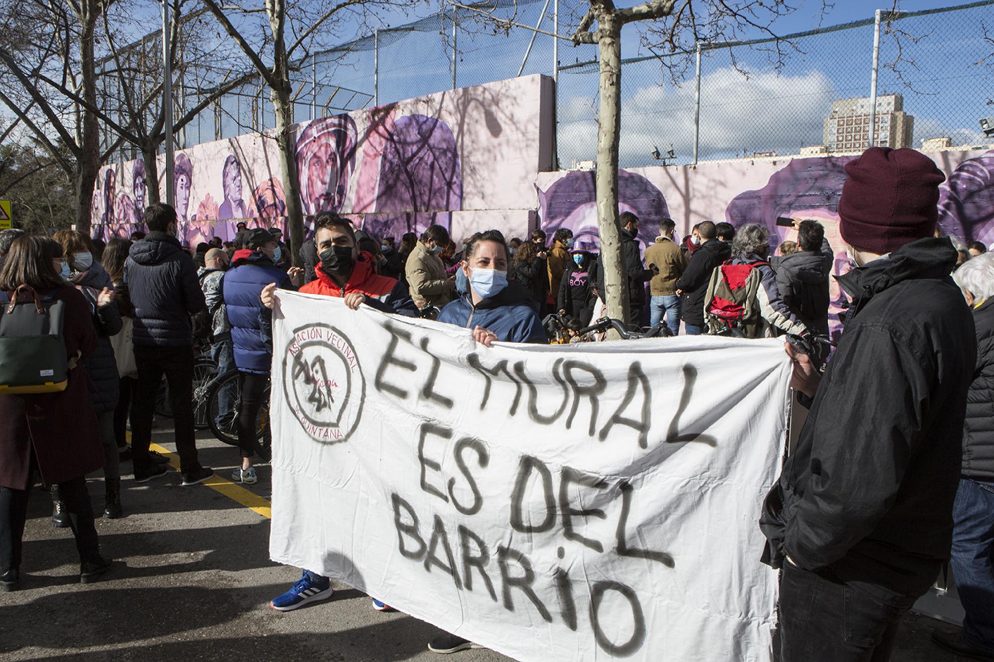 Concentración frente al mural feminista de La Concepción en protesta por su eliminación a propuesta de Vox. - 4