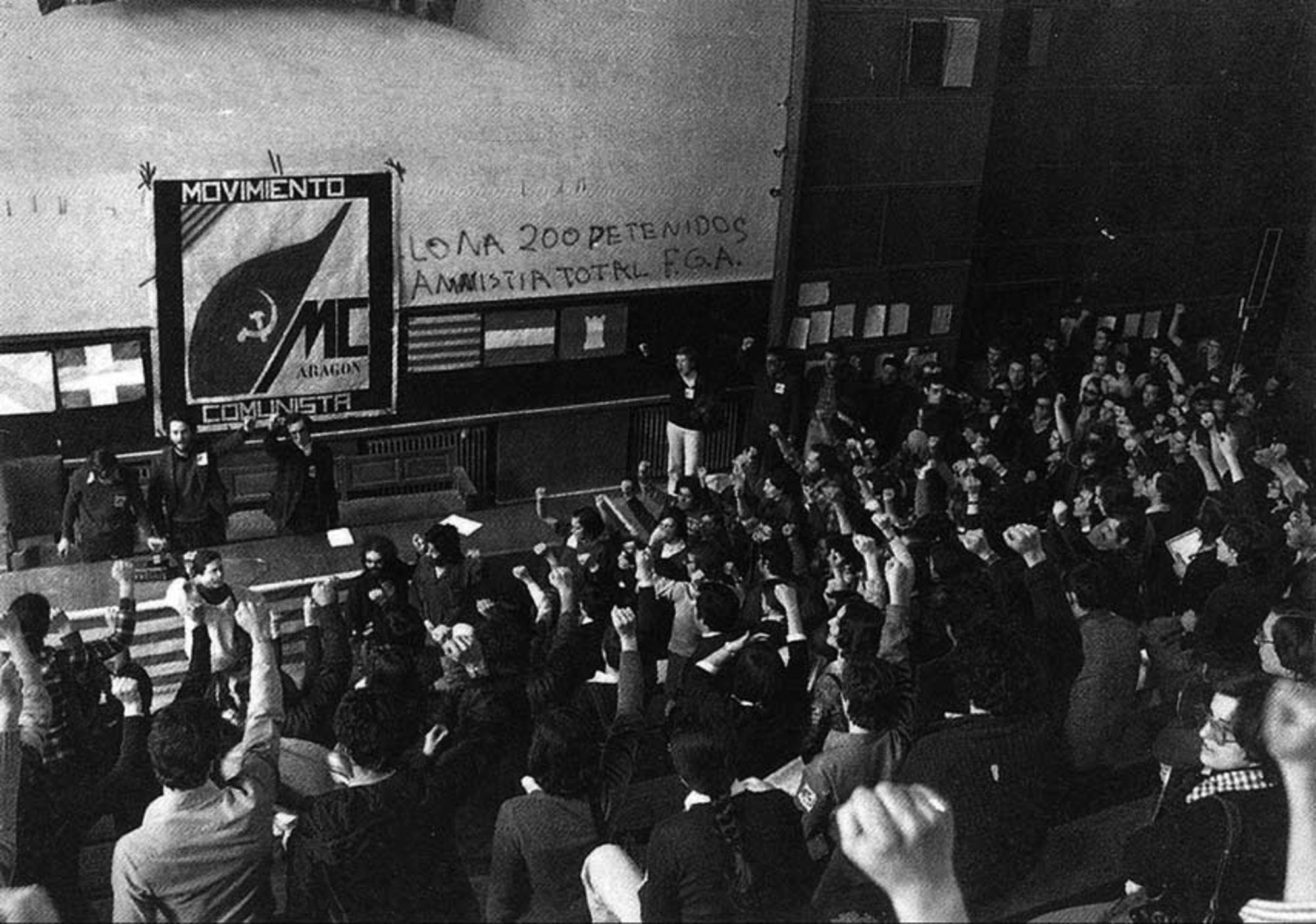 Reunión del Movimiento Comunista de Aragón. Fuente: Zaragoza Rebelde