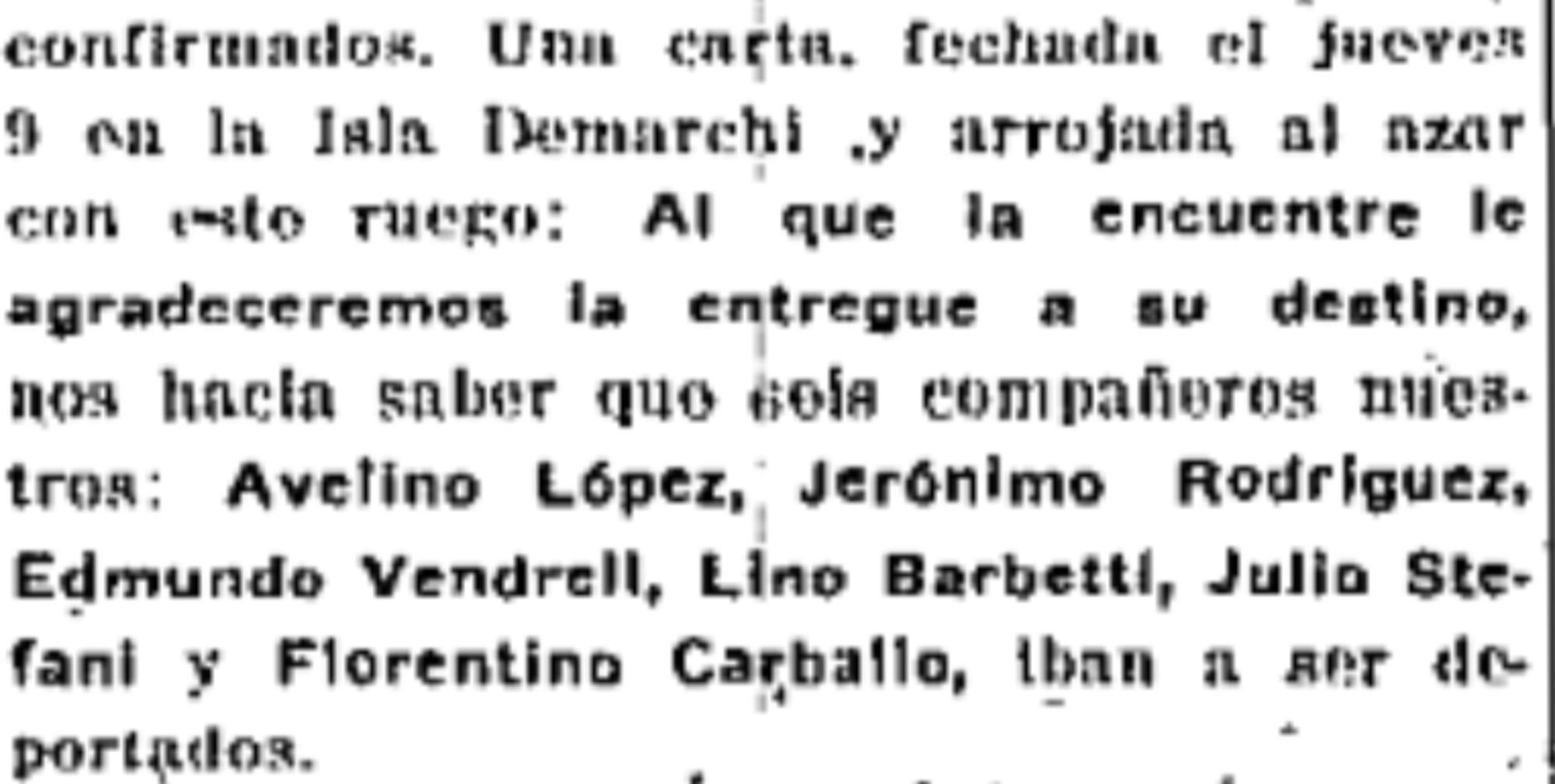 Recorte prensa La Antorcha (Argentina)