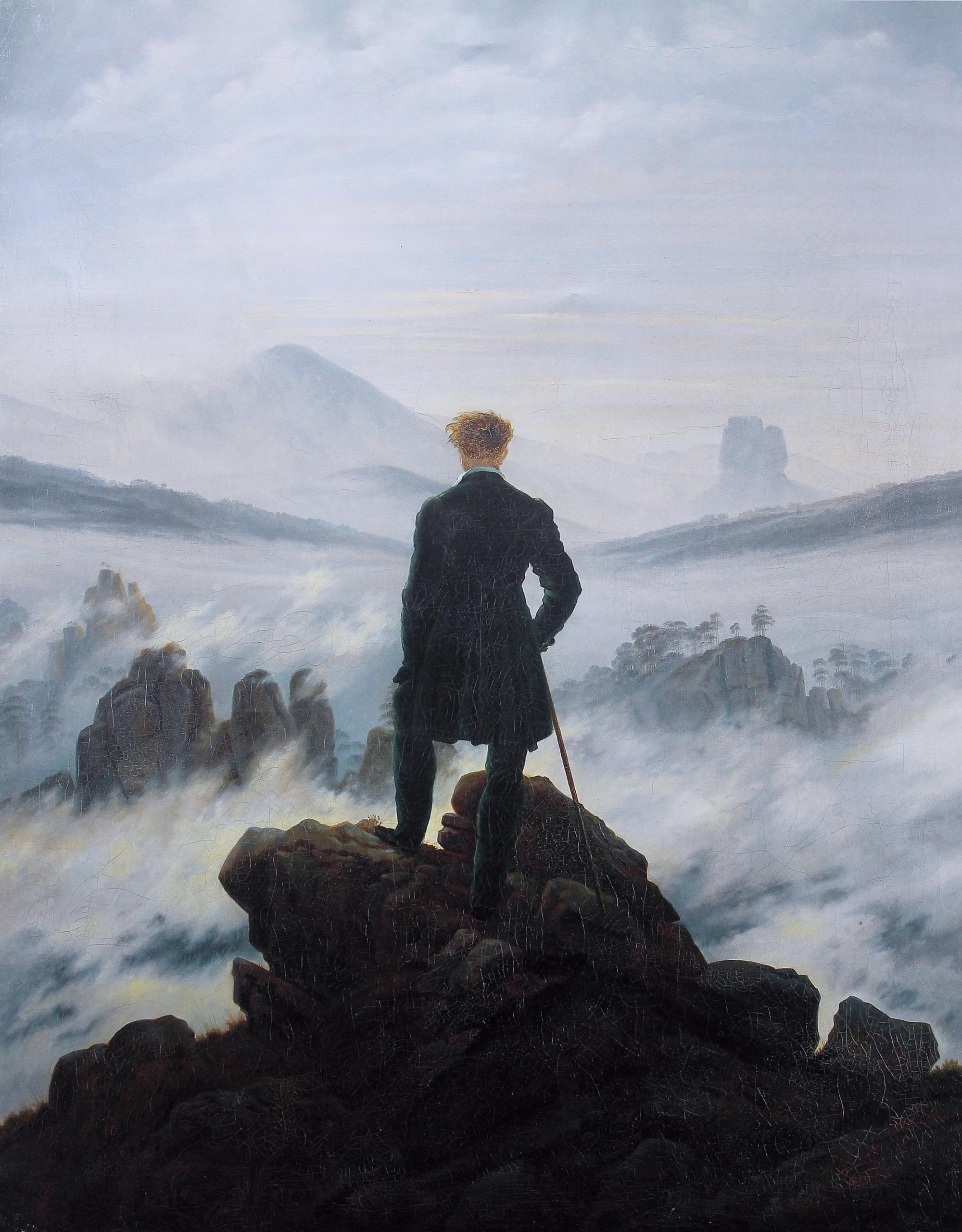 “El caminante sobre el mar de nubes” de Caspar David Friedrich