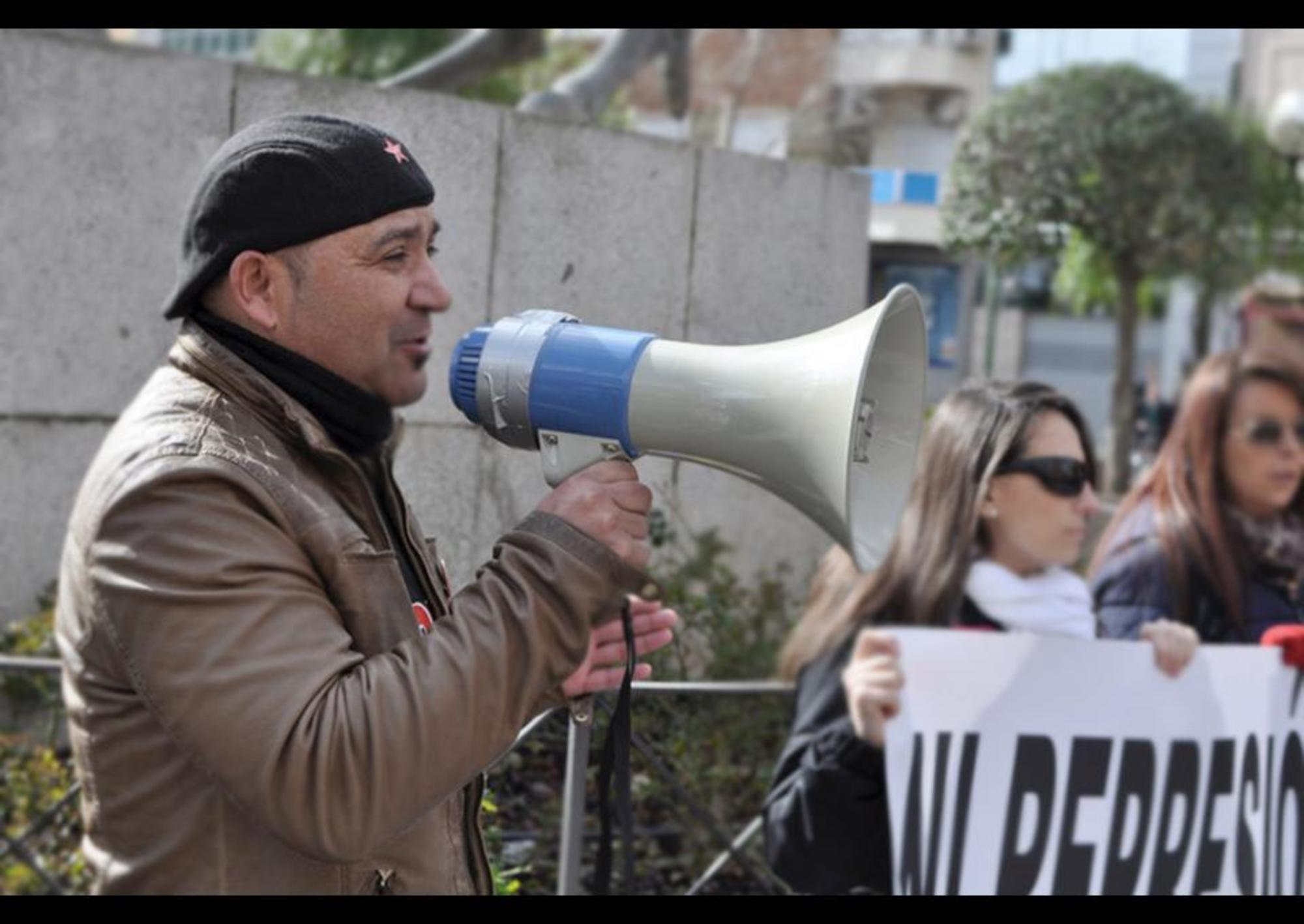 Andrés Bódalo, en una manifestación contra la Ley Mordaza