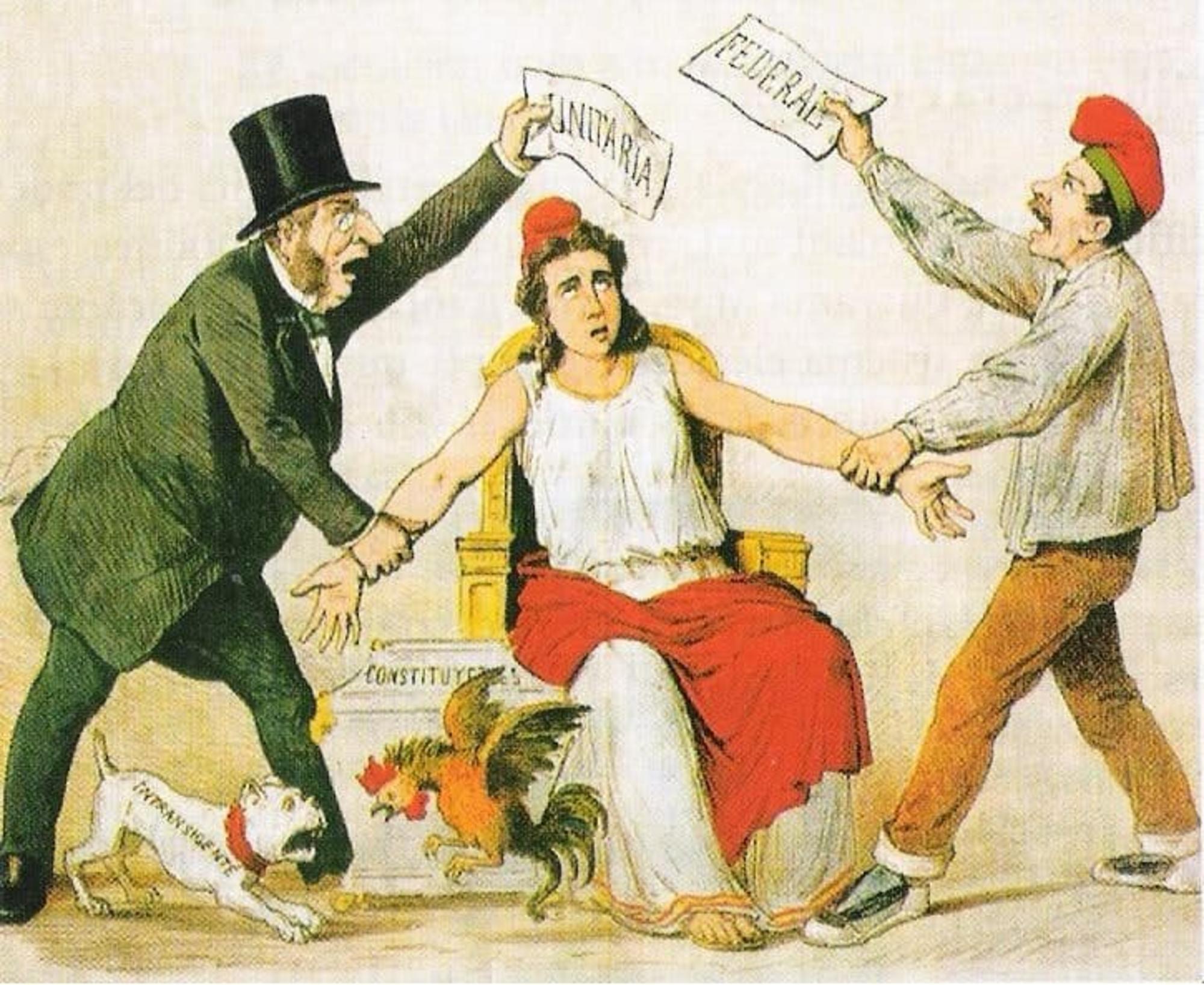 Caricatura de las discusiones sobre la I República.