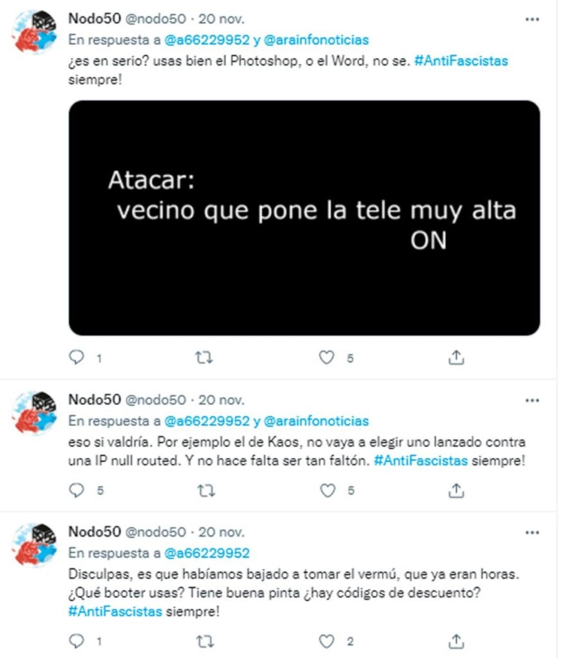 nodo50 ddos twitter