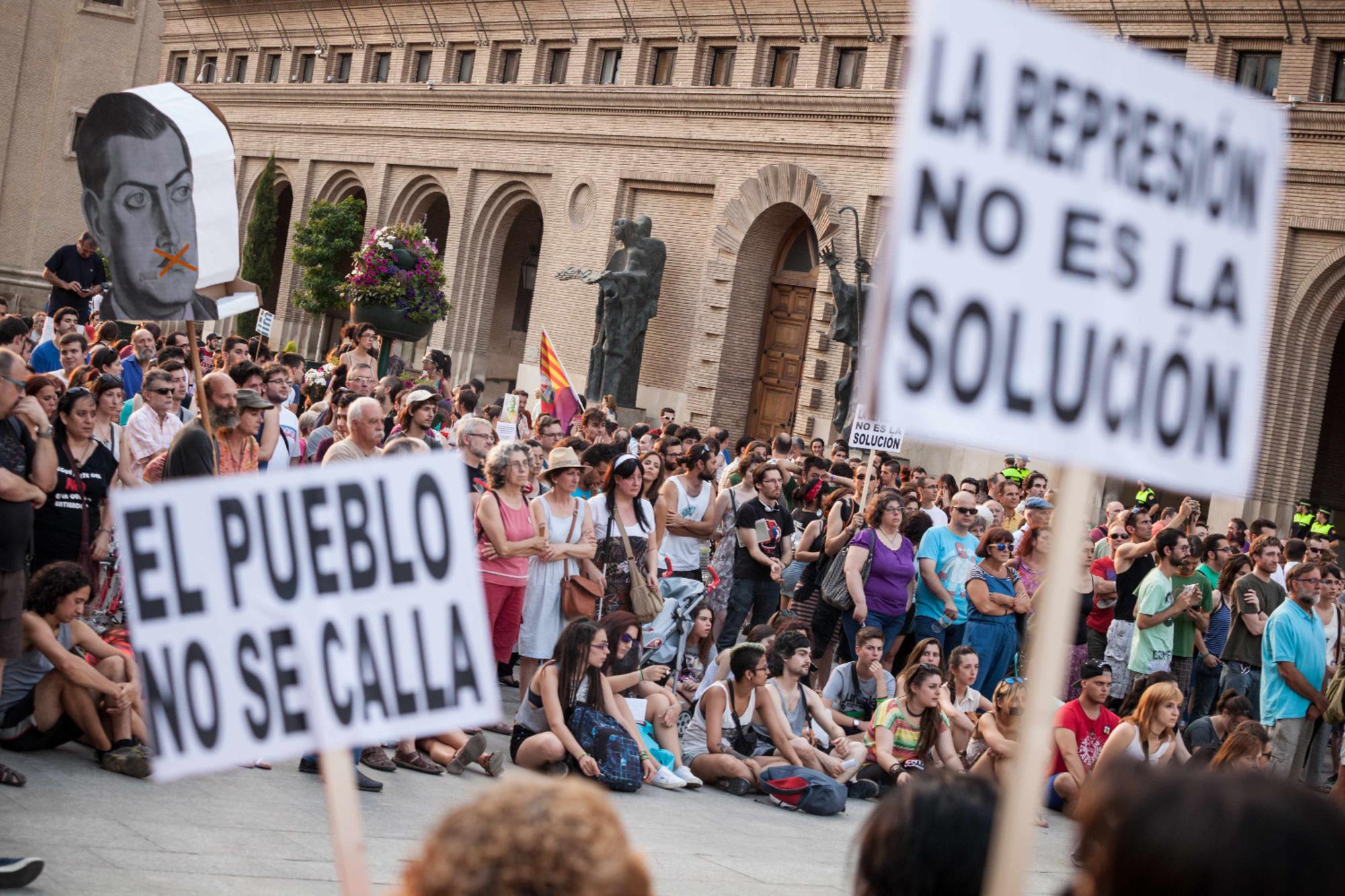 Concentración contra la Ley Mordaza en Zaragoza
