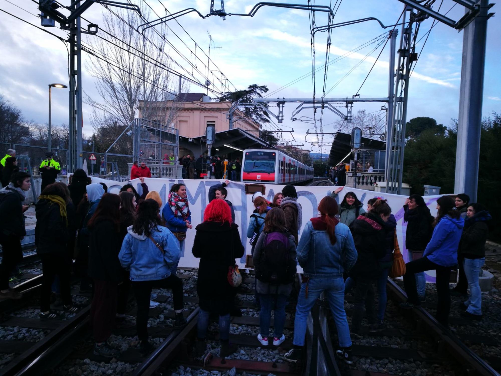 Huelga Sant Cugat Corte Vías