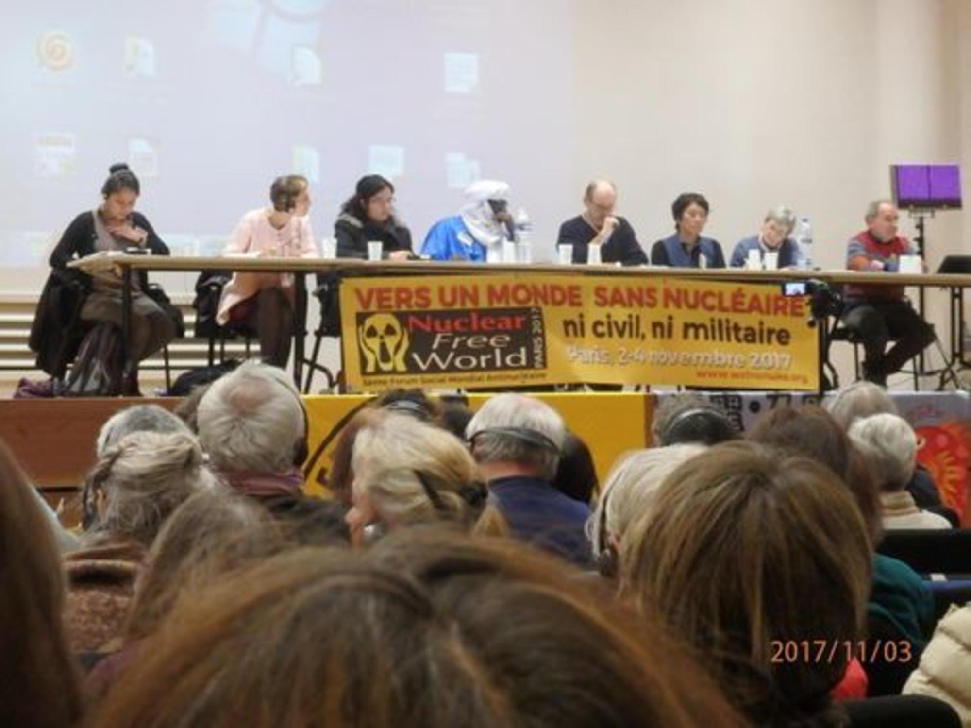 Apertura del Foro Socia Mundial Antinuclear en Francia, noviembre de 2017