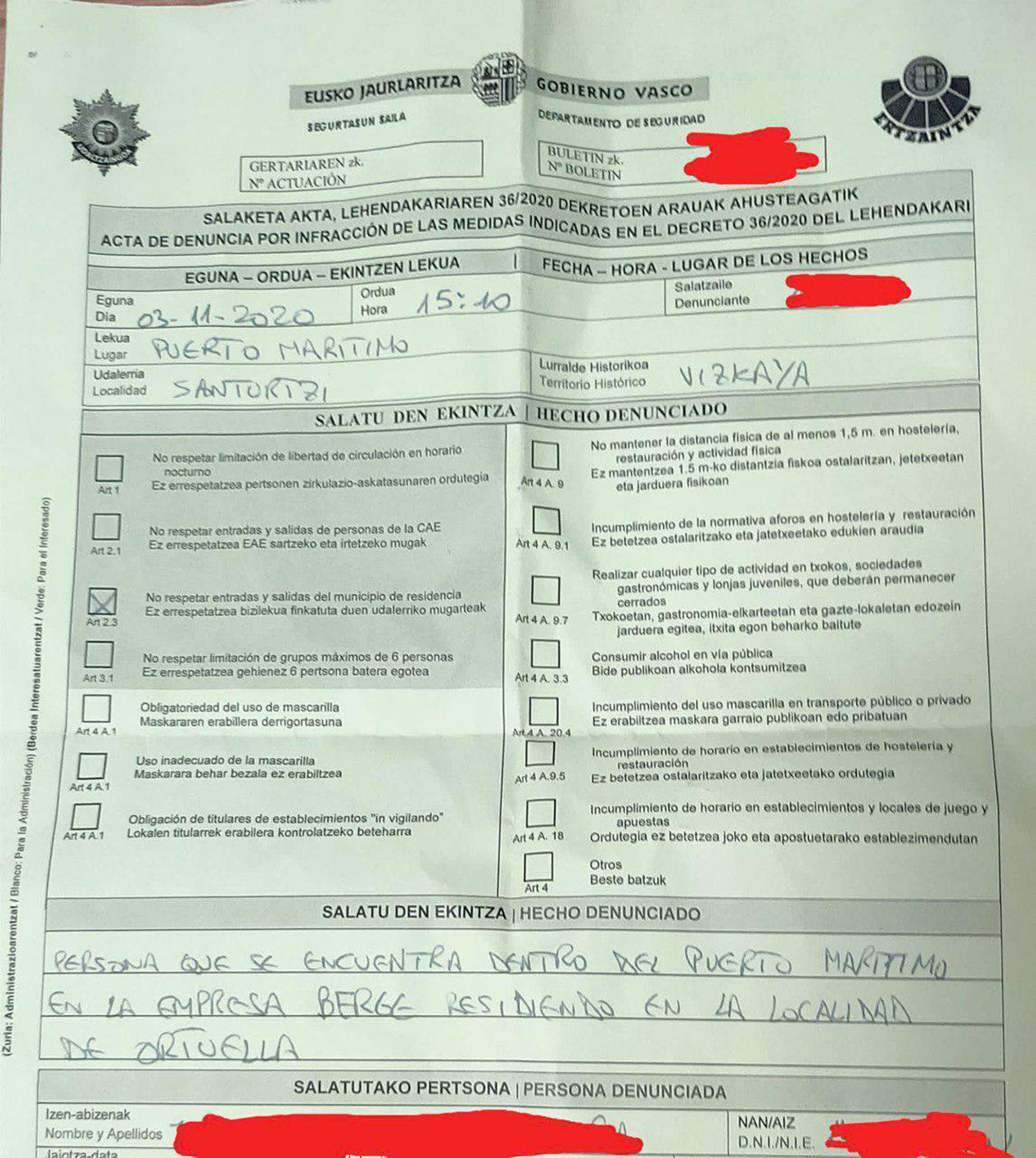 Multa Huelga estado de alarma