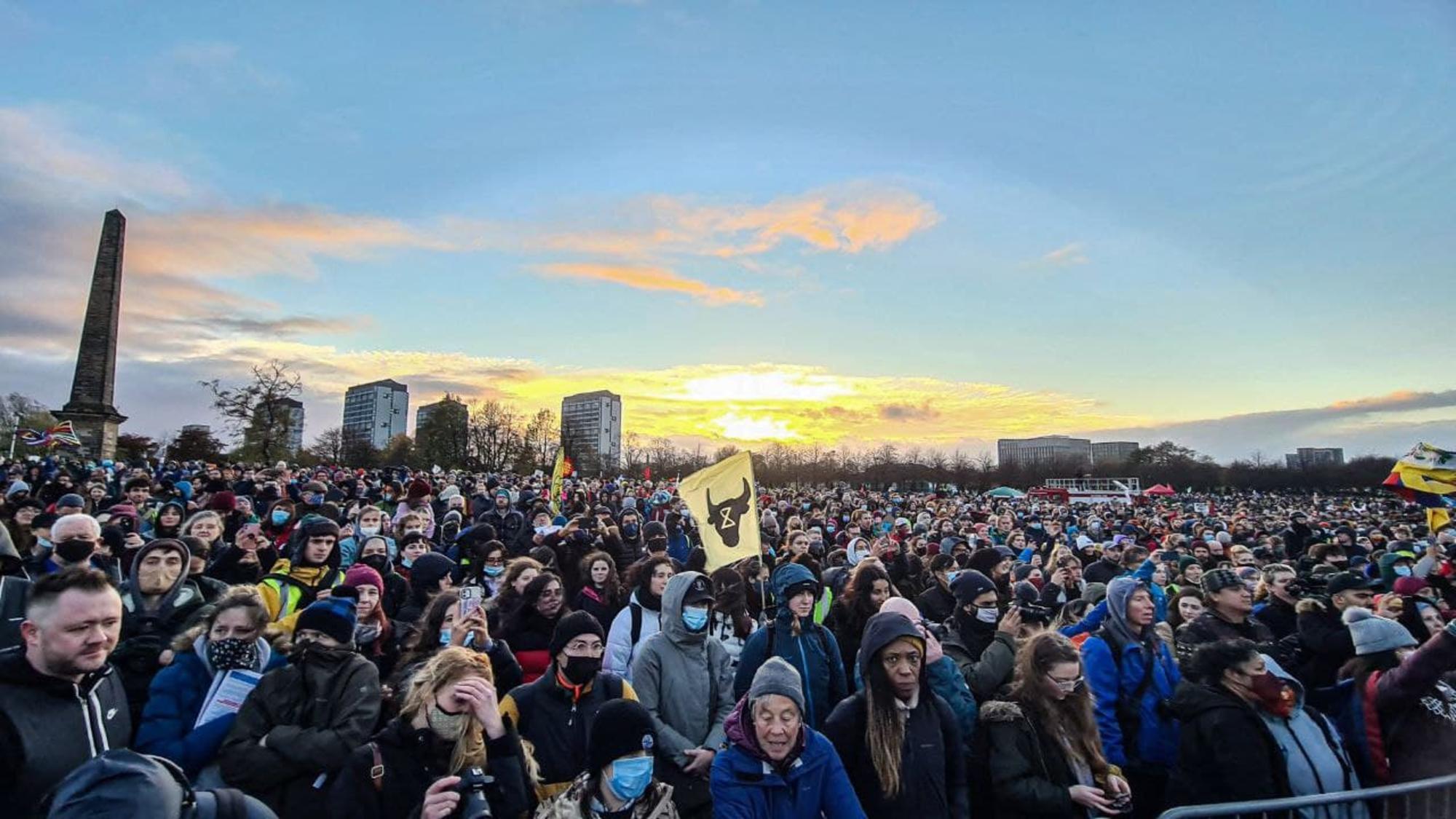 Manifestación en Glasgow el 6 de noviembre de 2021