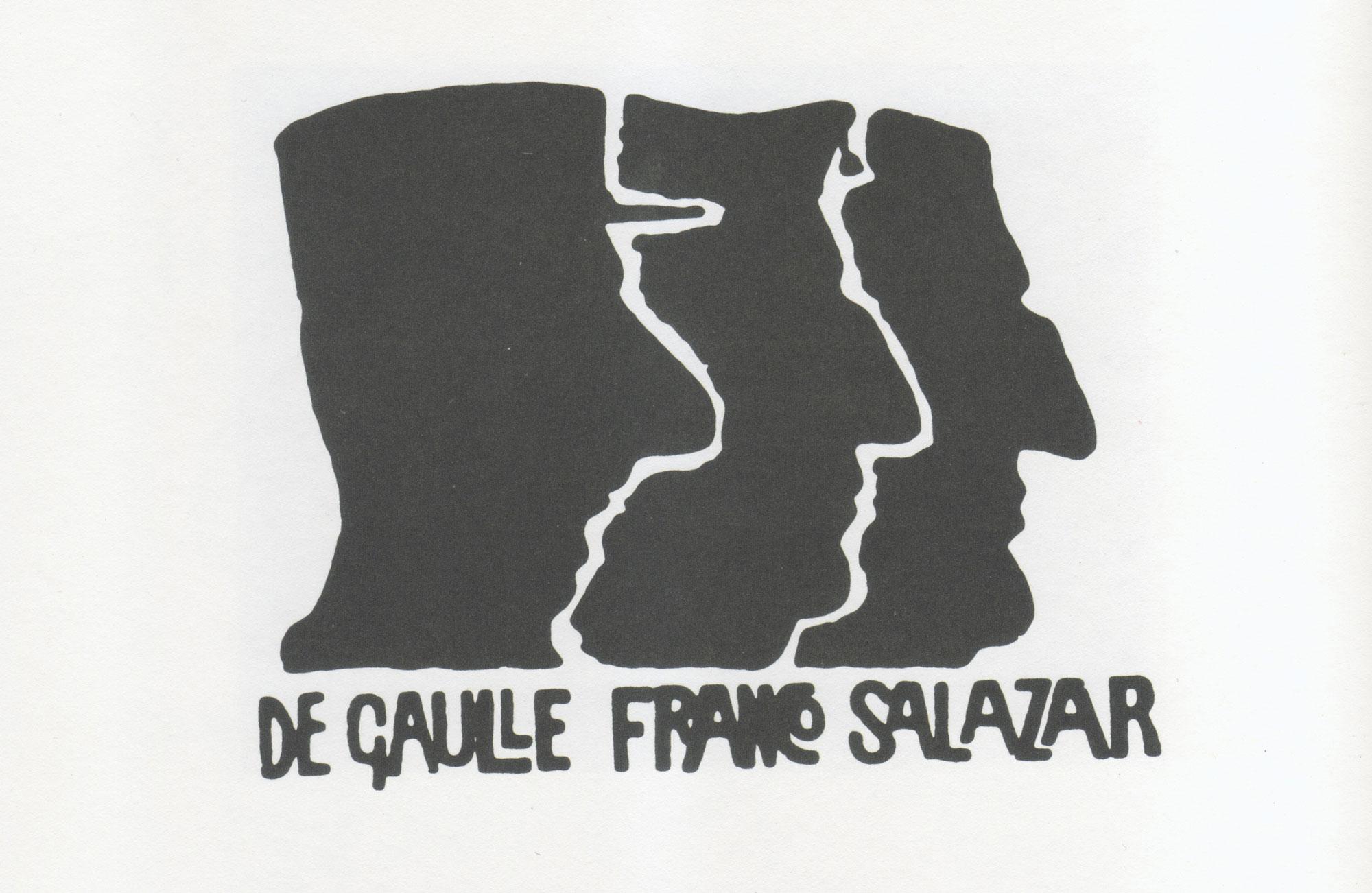De Gaulle, Franco y Salazar, en un cartel de Mayo del 68