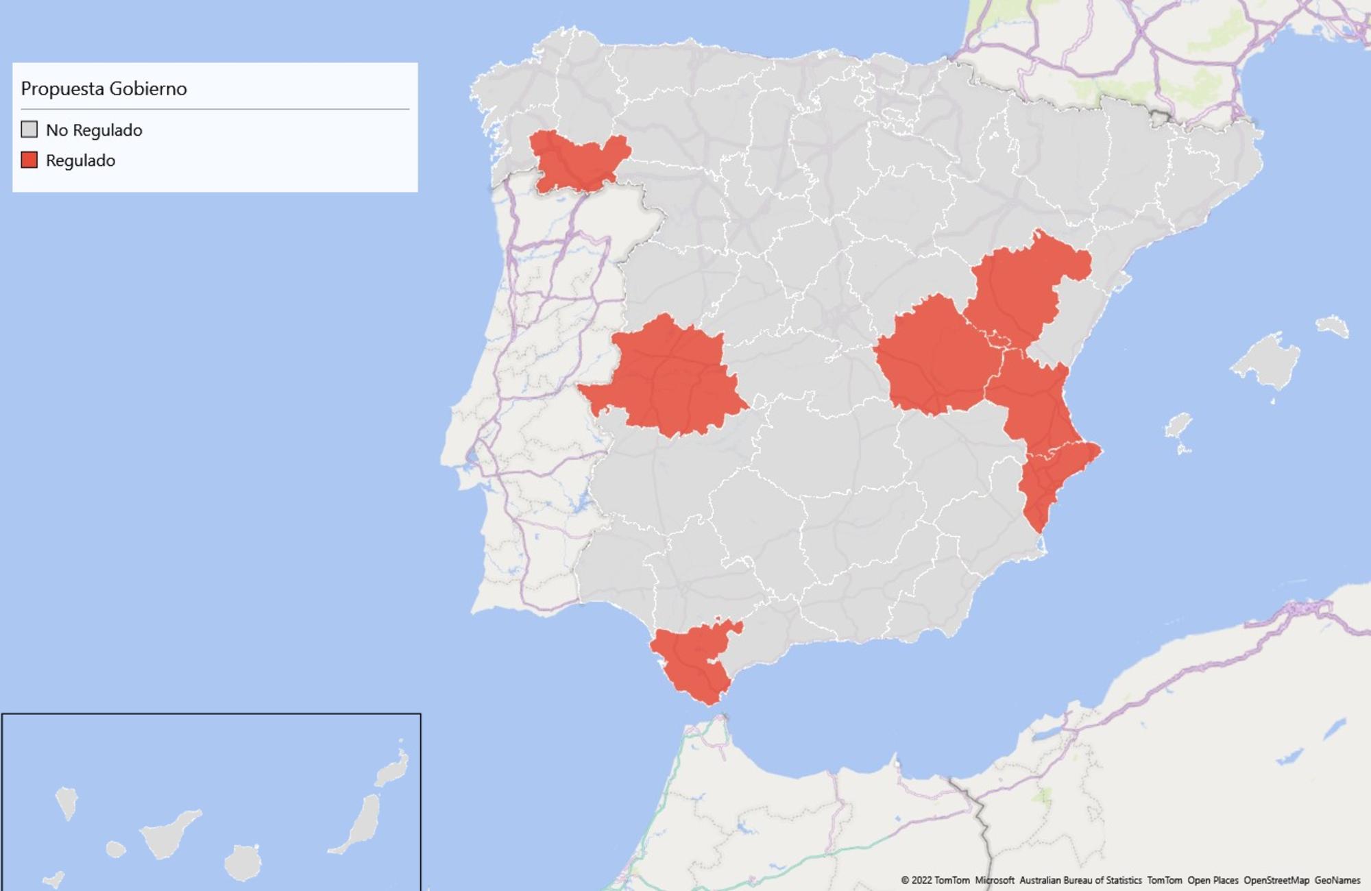 Mapa regulación alquileres