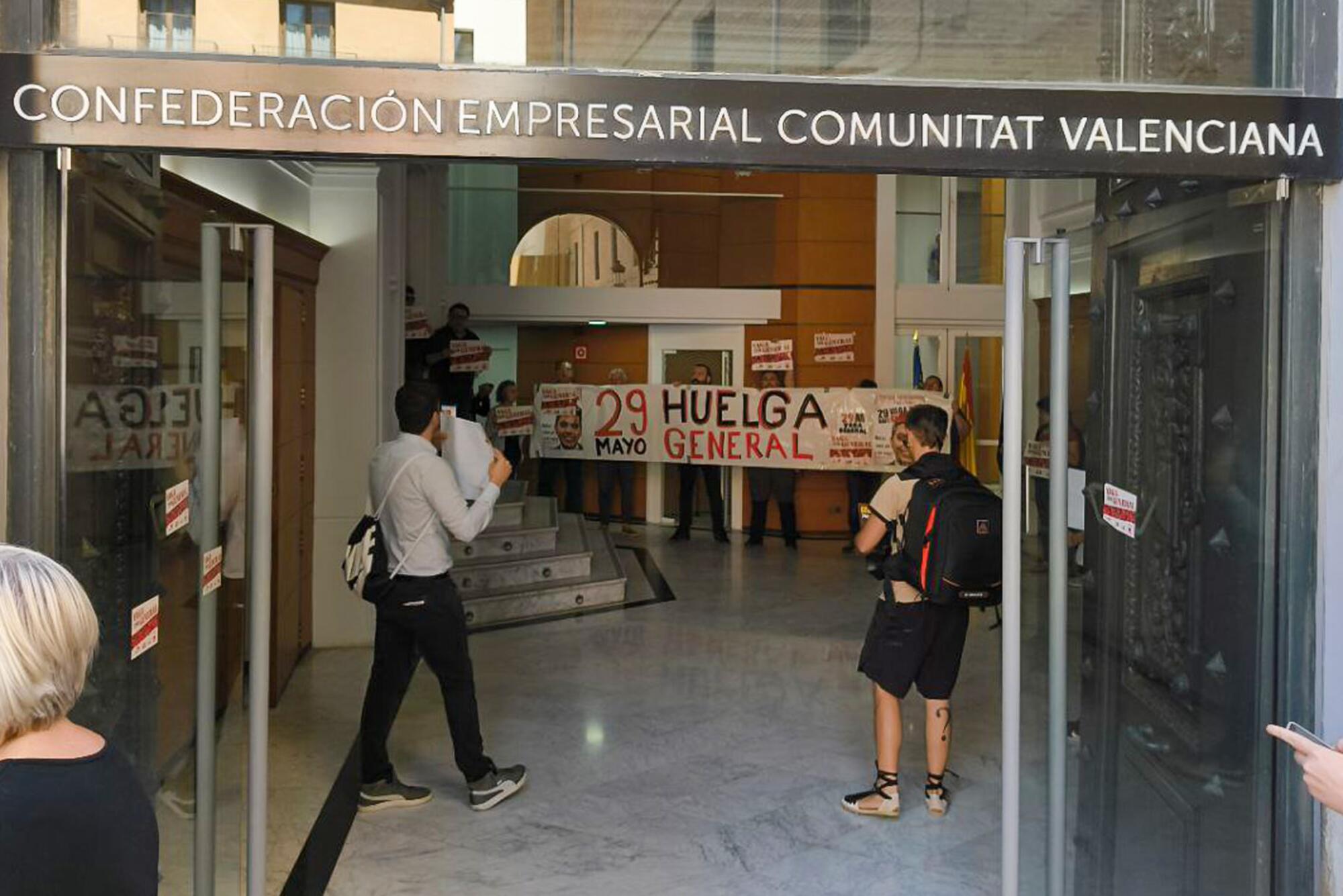 Acción patronal Valencia huelga 29 mayo
