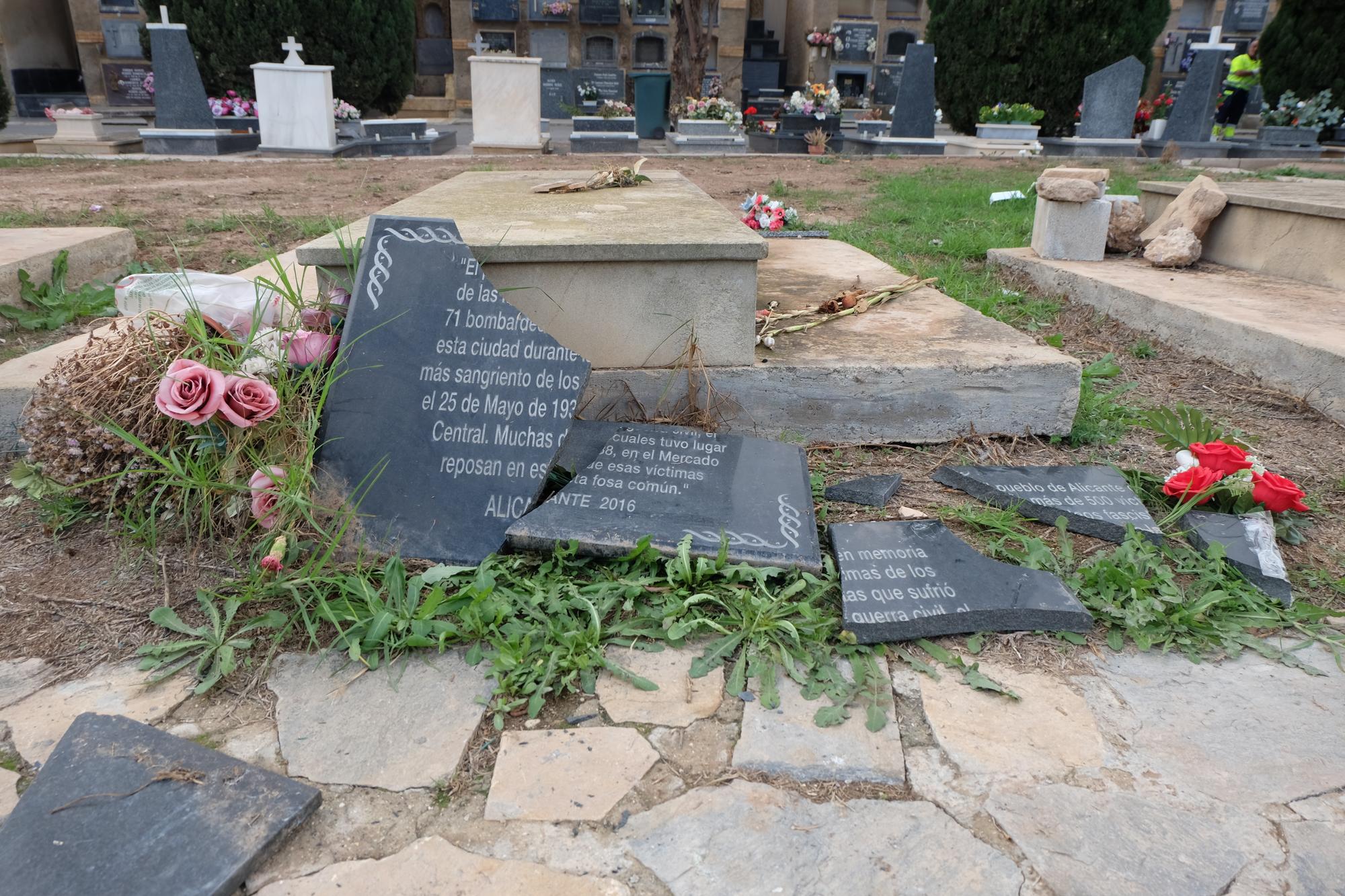 placa vandalizada cementerio alicante