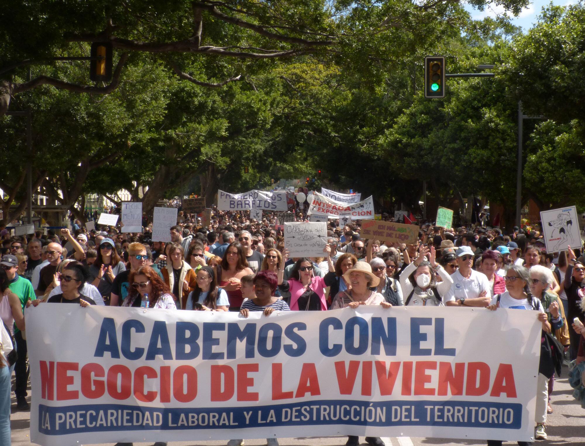 Manifestación por la vivienda en Málaga el 5 de abril