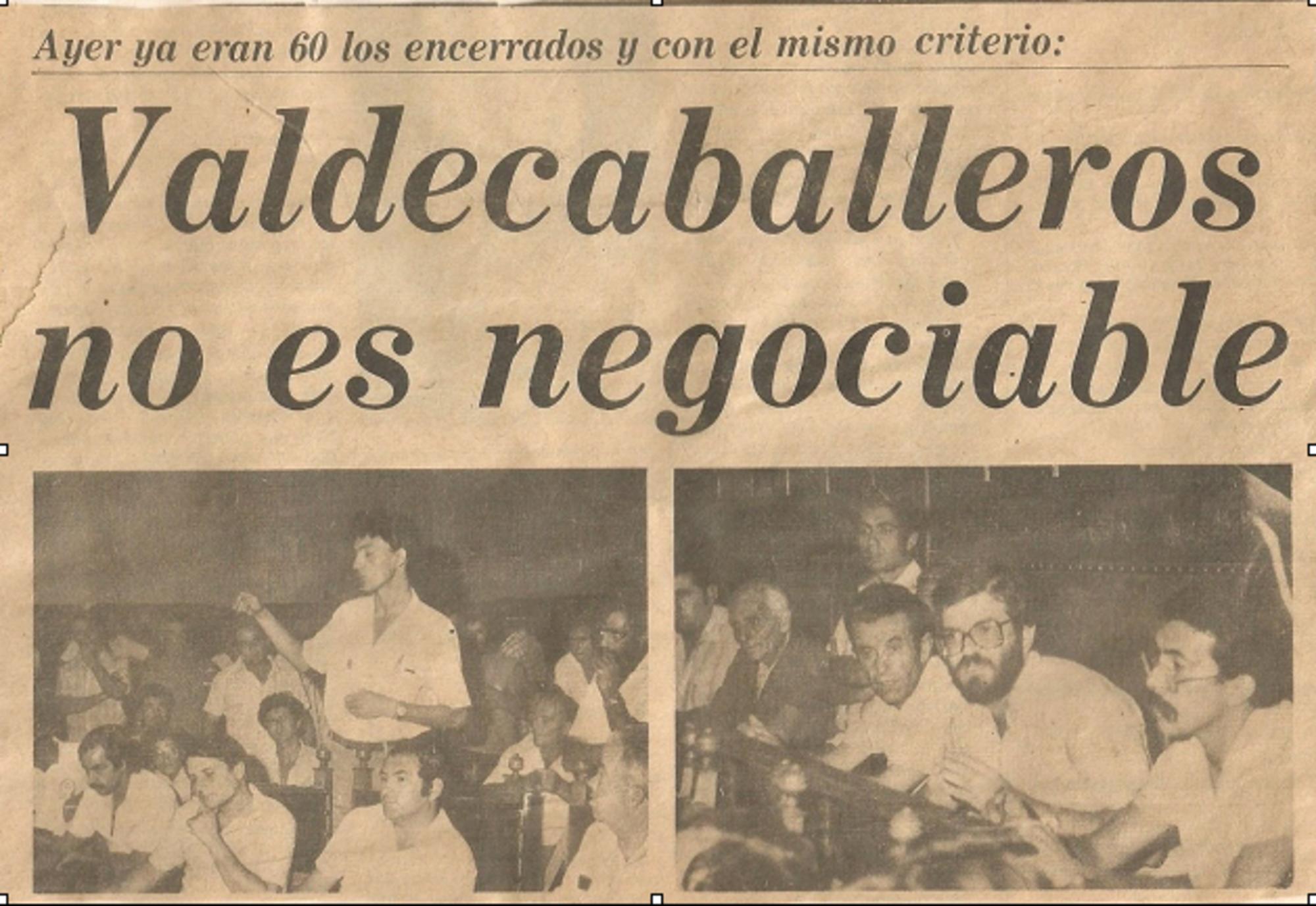 Recorte de prensa sobre la lucha contra la central nuclear de Valdecaballeros