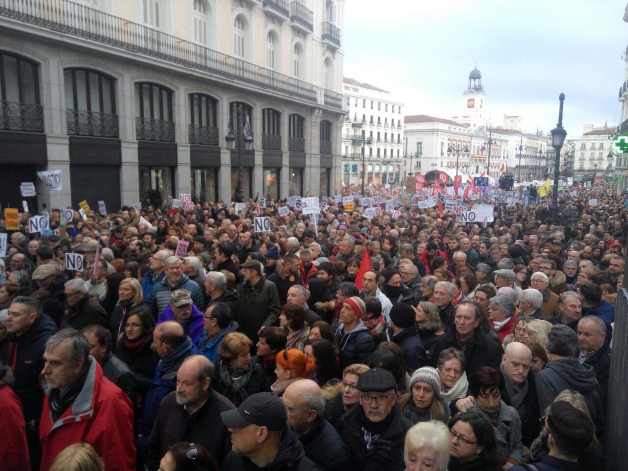 Manifestación conjunta pensiones ley mordaza 17 de marzo