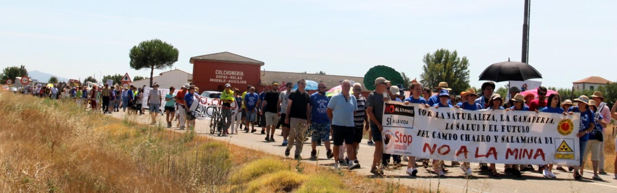 Manifestación en Campo Charro contra la minería de uranio, 19 de agosto de 2020. Fuente: José Ramón Barrueco Sánchez