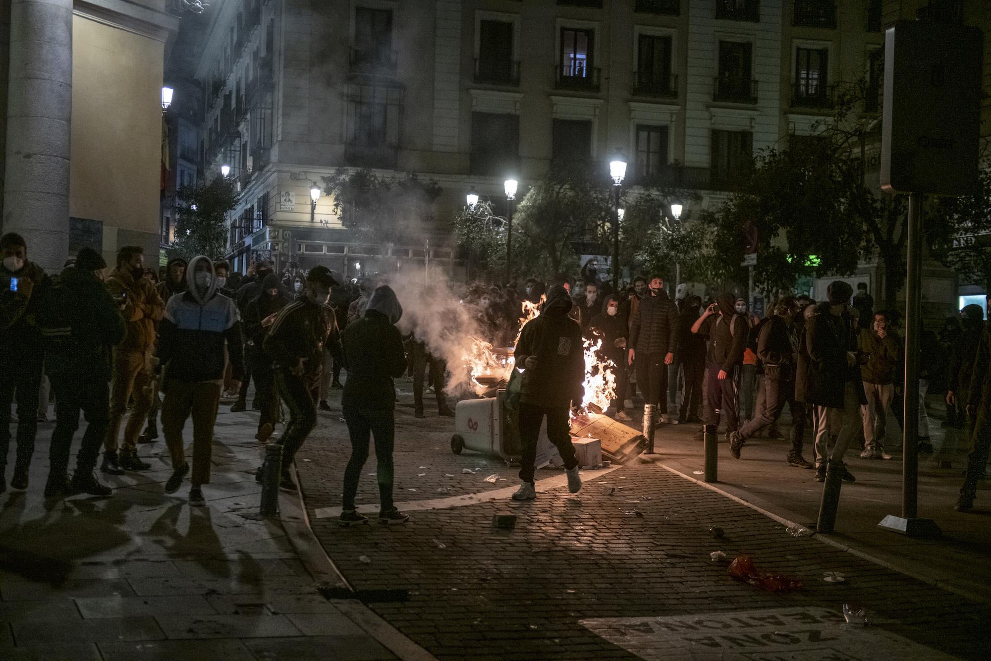 Manifestación en Madrid contra el encarcelamiento del rapero Pablo Hasél. - 22