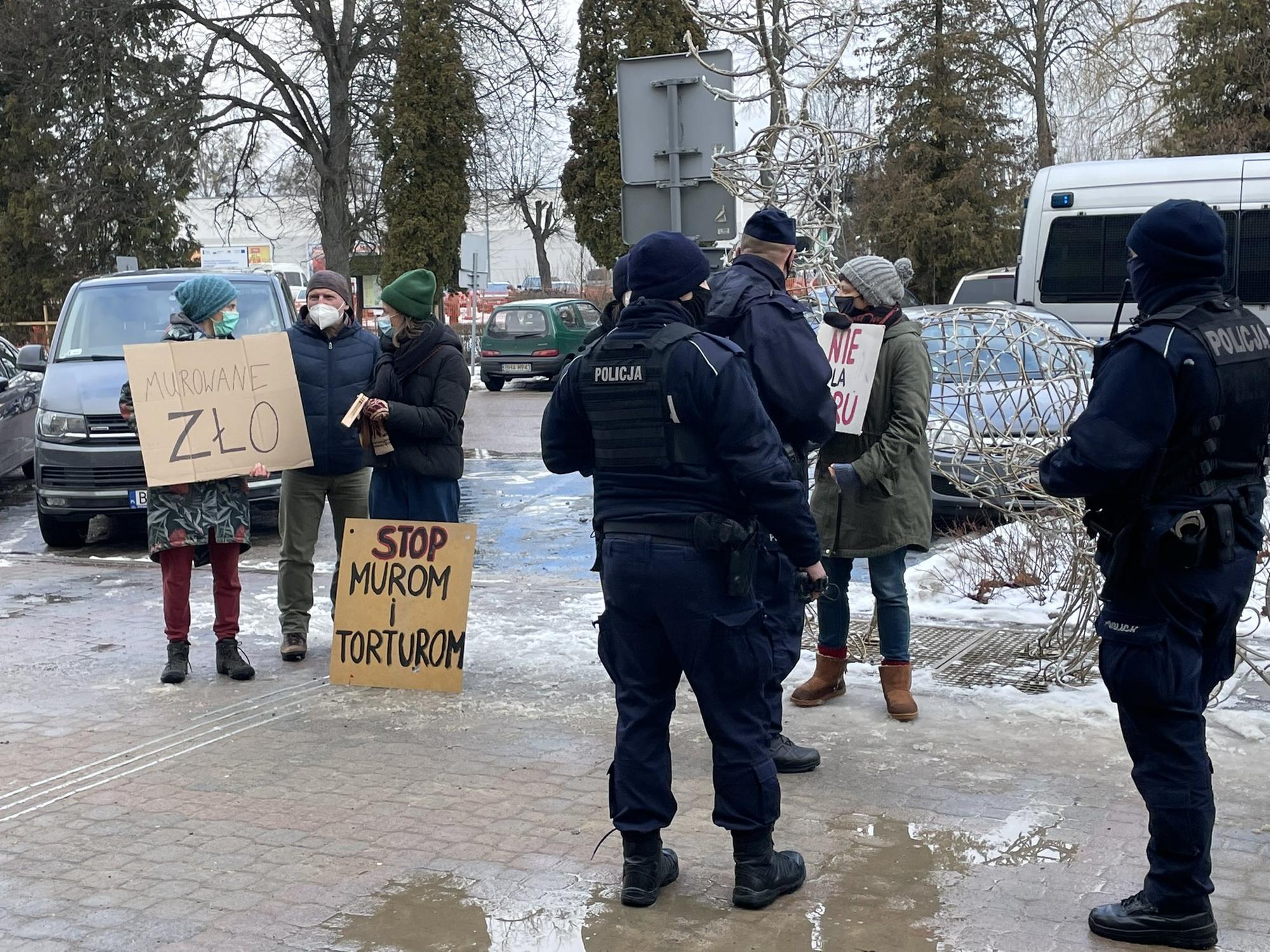 Protestas muro Polonia Bielorrusia 2