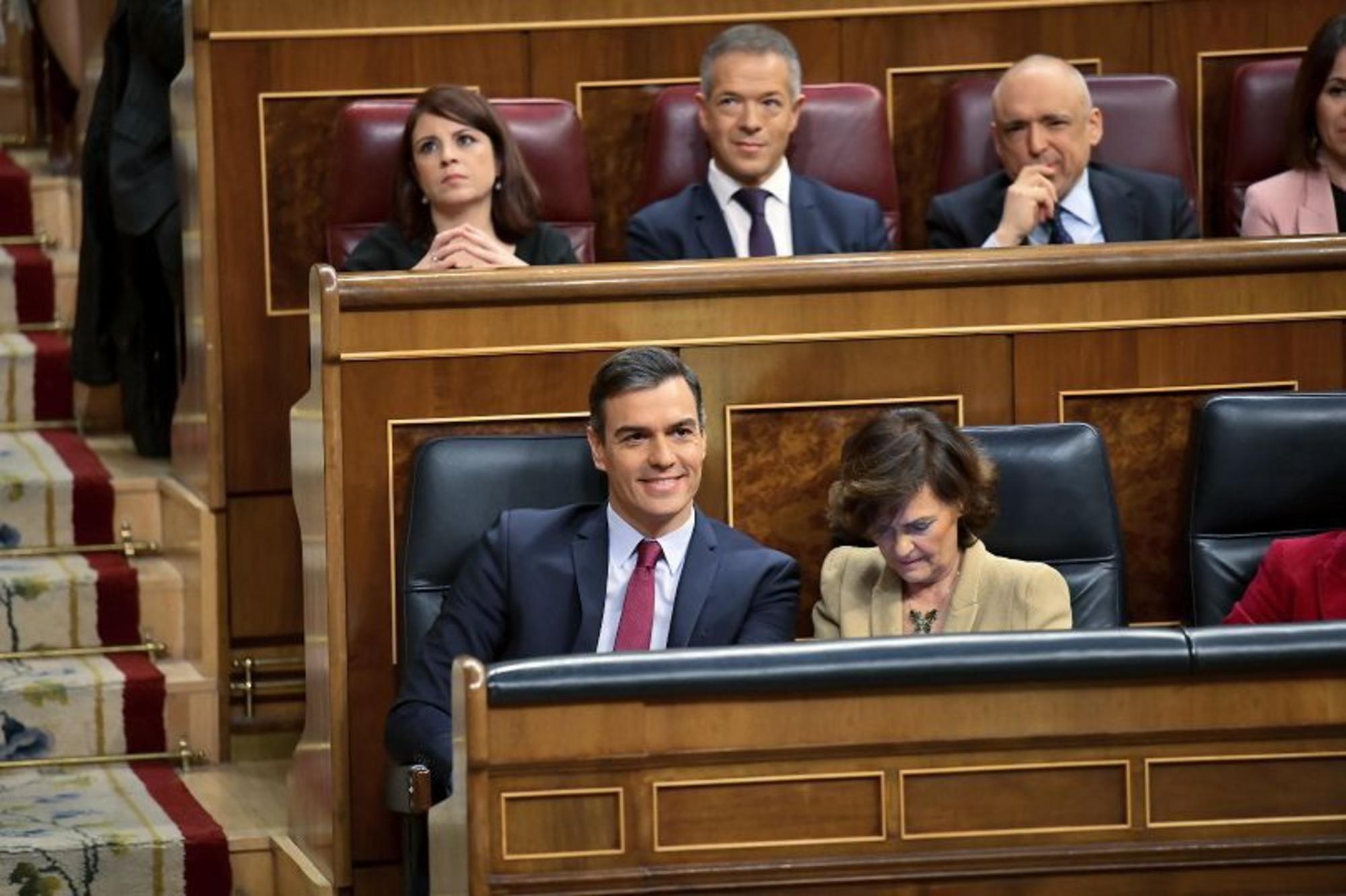 Pedro Sanchez durante la sesion de investidura